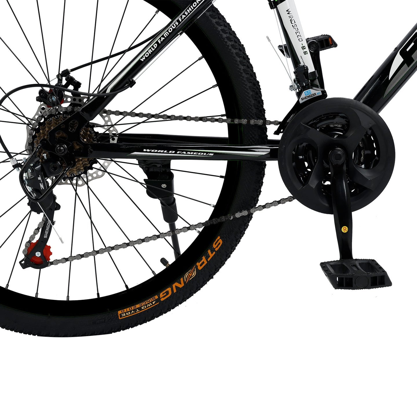 Unisex 26 inch 24 Speed MTB w/ Disc Brake Mountain Bike Black+White