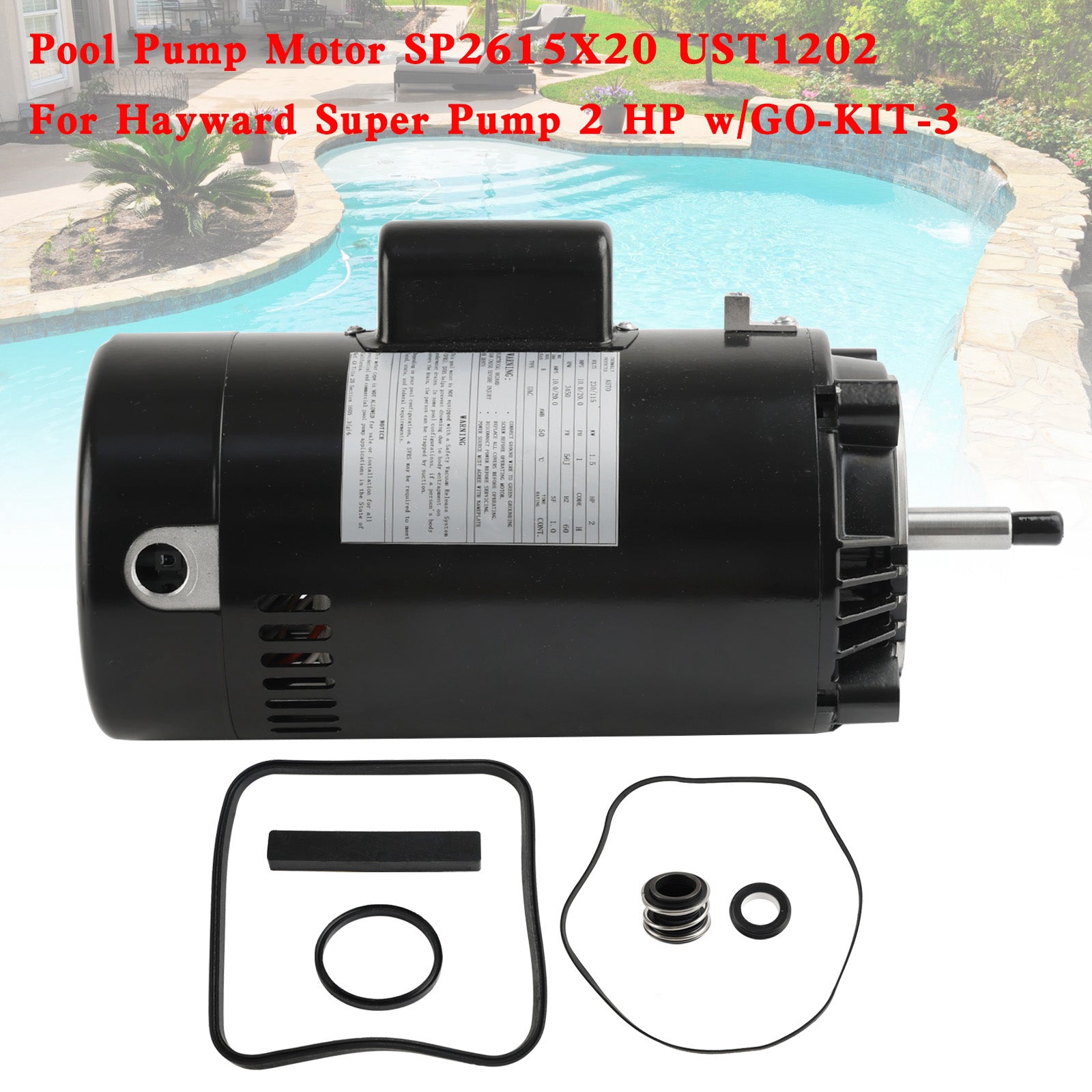 2HP Pool Pump Motor SP2615X20 UST1202 for Hayward Super Pump