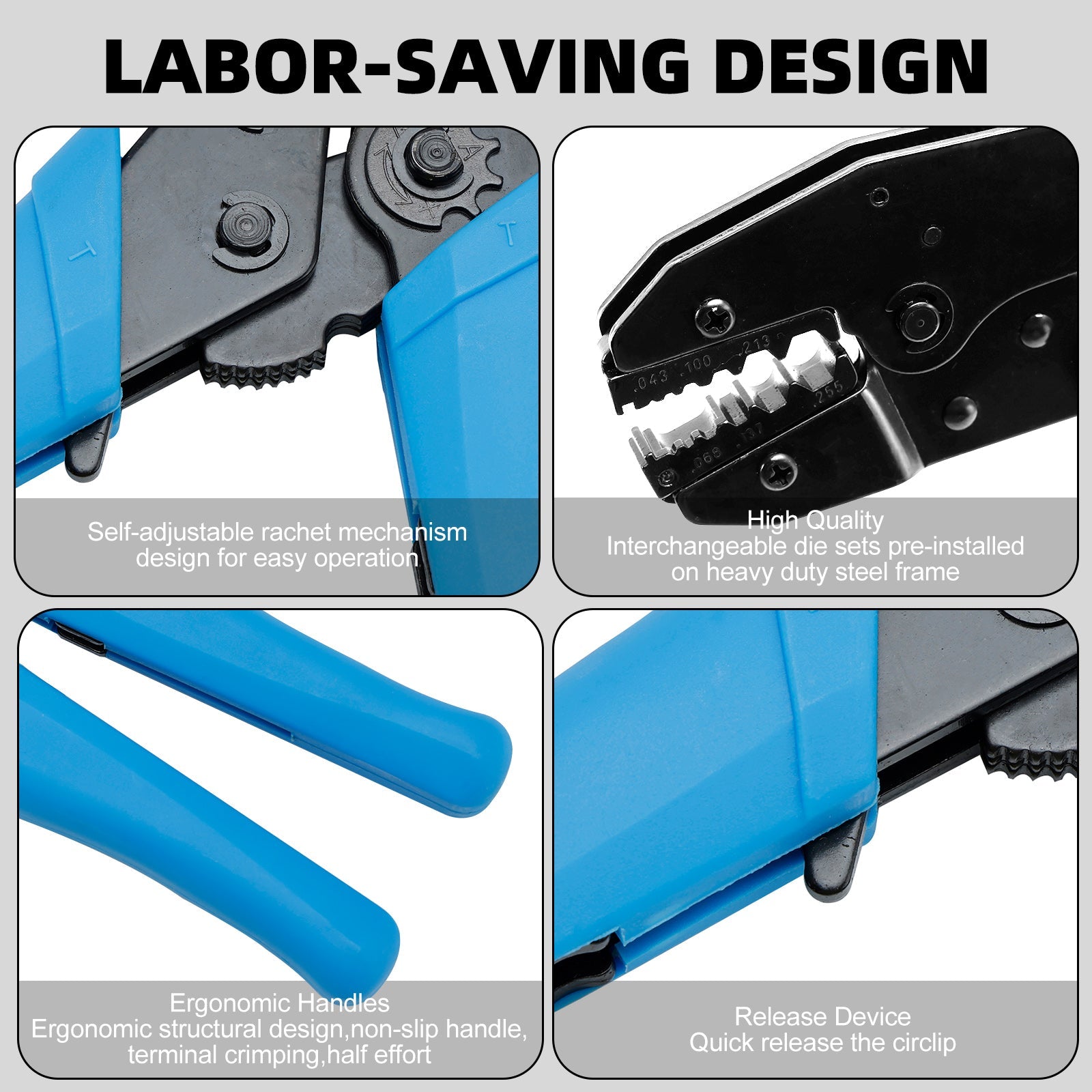 Professional BNC Crimp Tool Kit for RG6 RG59 Coax Cable with 10 Connectors