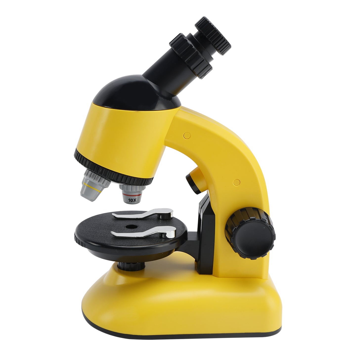 Rotating Microscope LED 100X-1200X Magnification Science Toys Kit For Kid Yellow