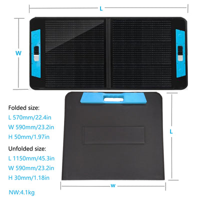 100W Portable Solar Panel Foldable Solar Charger with USB/TypeC/DC Port Dustproof Waterproof IP65