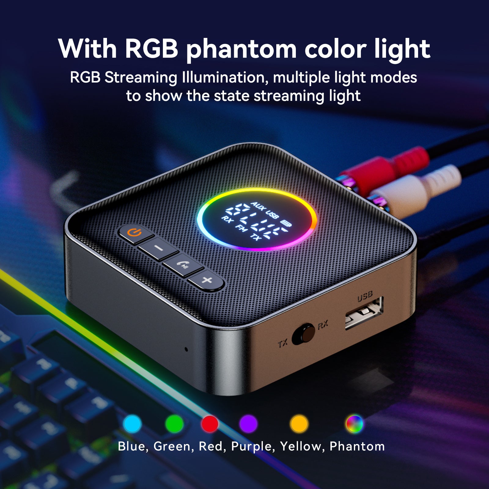 5.4 Bluetooth Adapter Audio Receiver FM Transmitter Lossless U Disk One to Two
