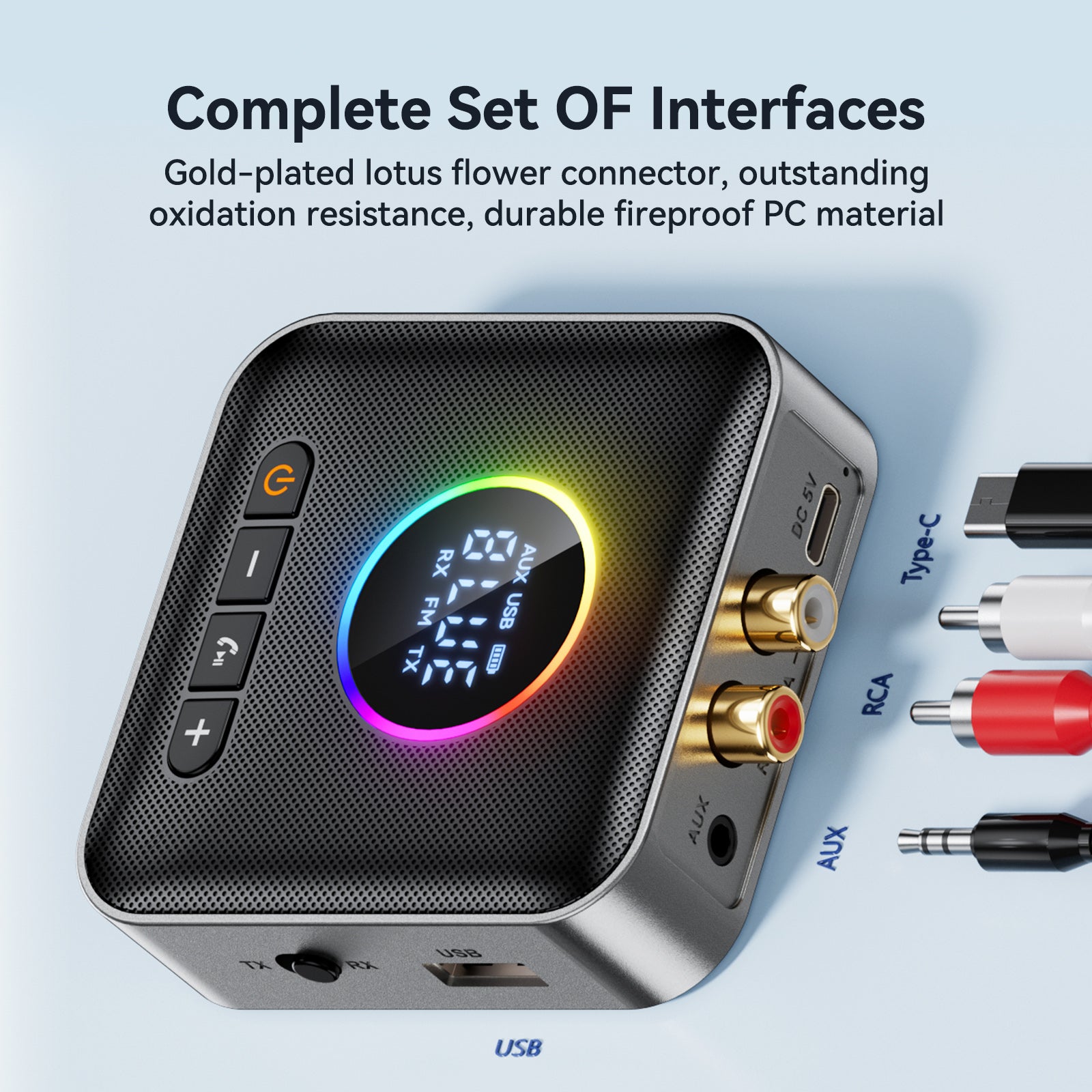 5.4 Bluetooth Adapter Audio Receiver FM Transmitter Lossless U Disk One to Two