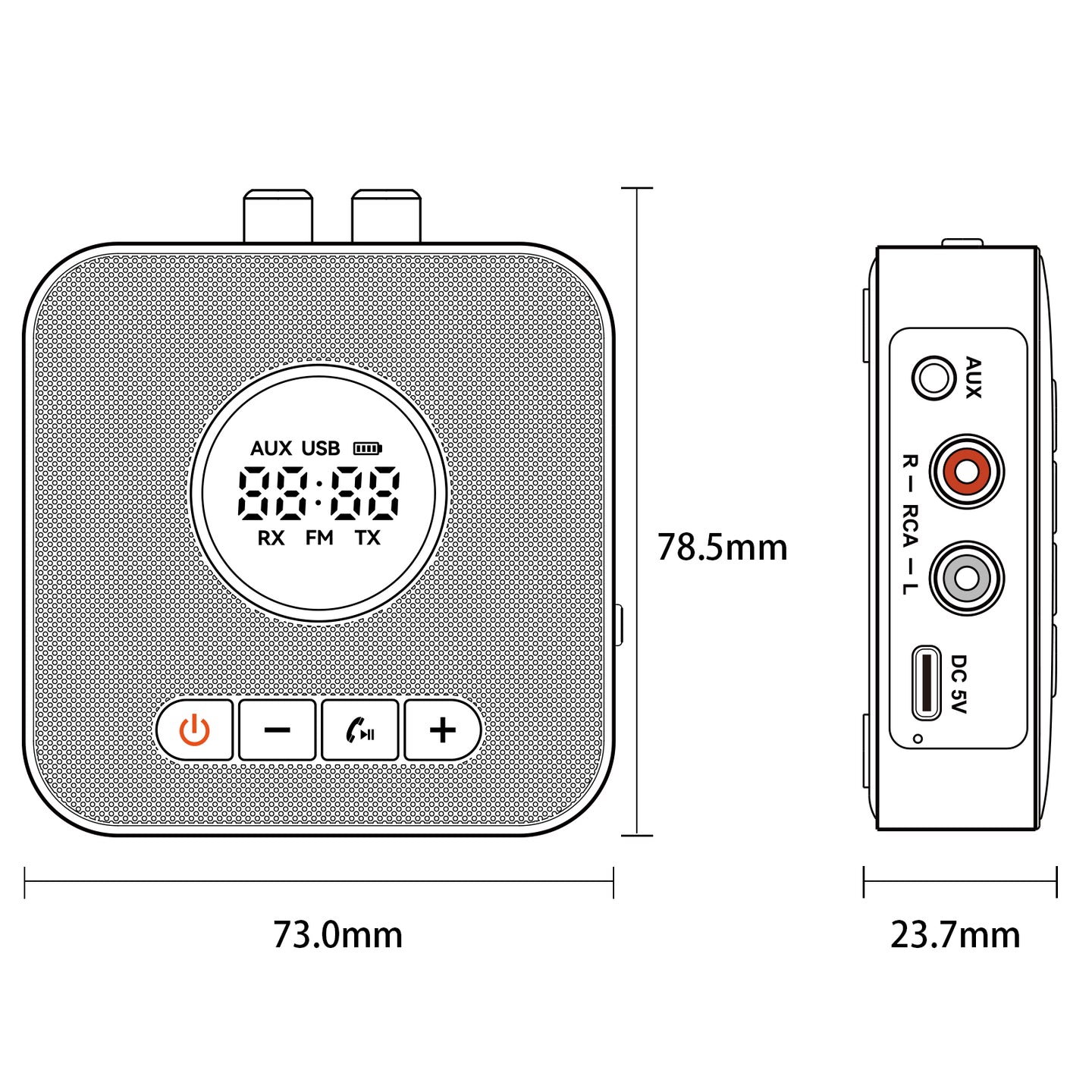 5.4 Bluetooth Adapter Audio Receiver FM Transmitter Lossless U Disk One to Two