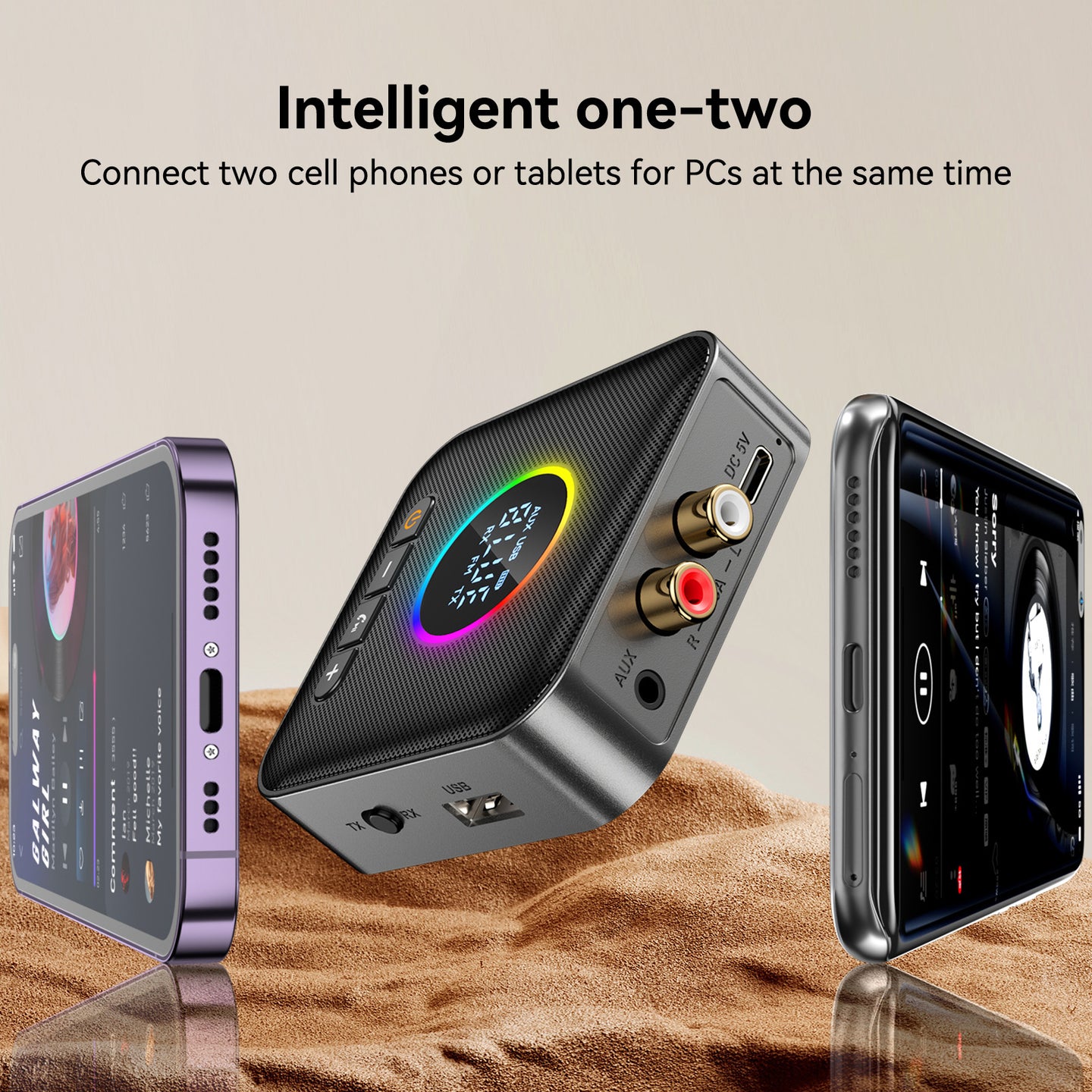5.4 Bluetooth Adapter Audio Receiver FM Transmitter Lossless U Disk One to Two