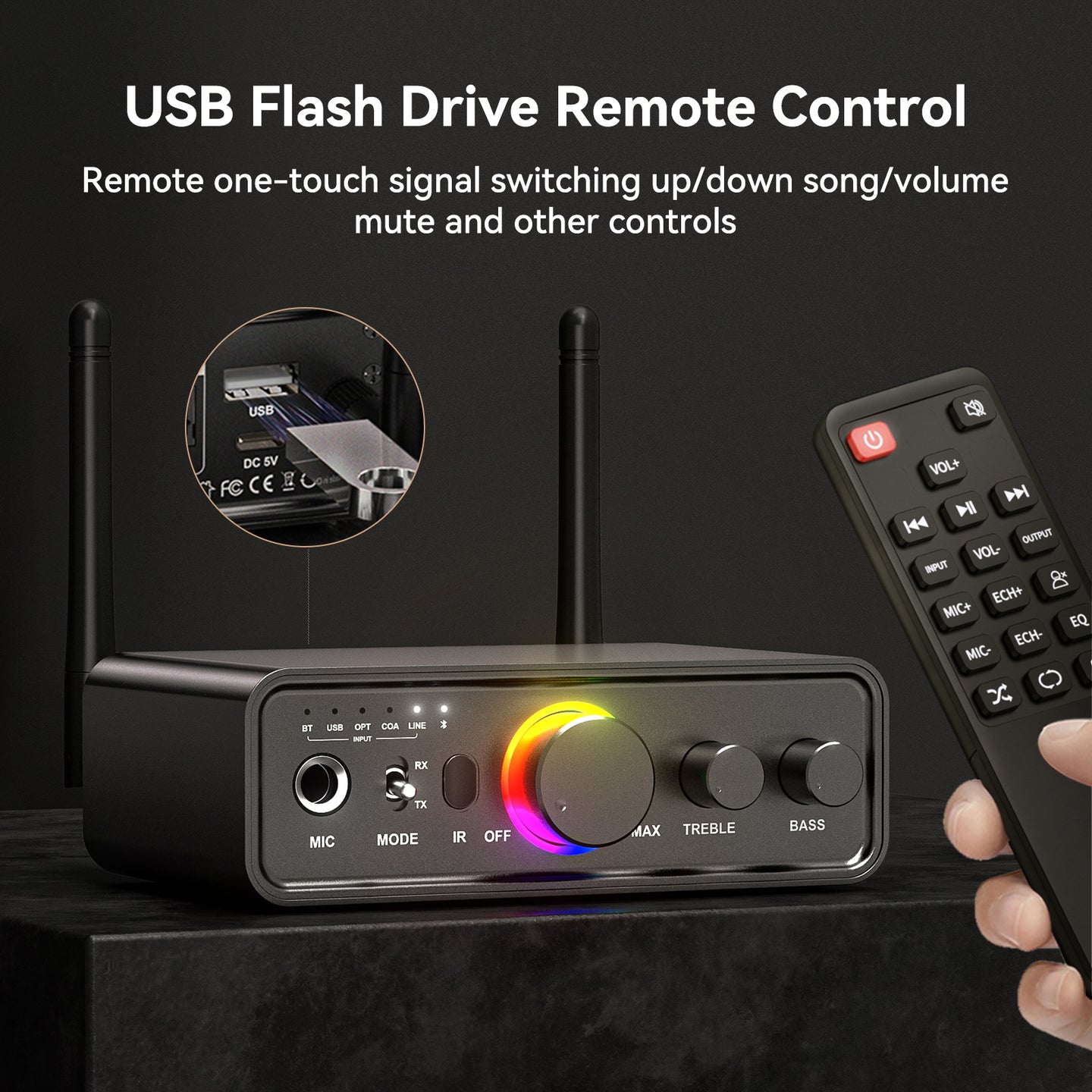 Bluetooth Adapter 5.3Bluetooth Receiver U Disk Lossless Audio Transmitter Module