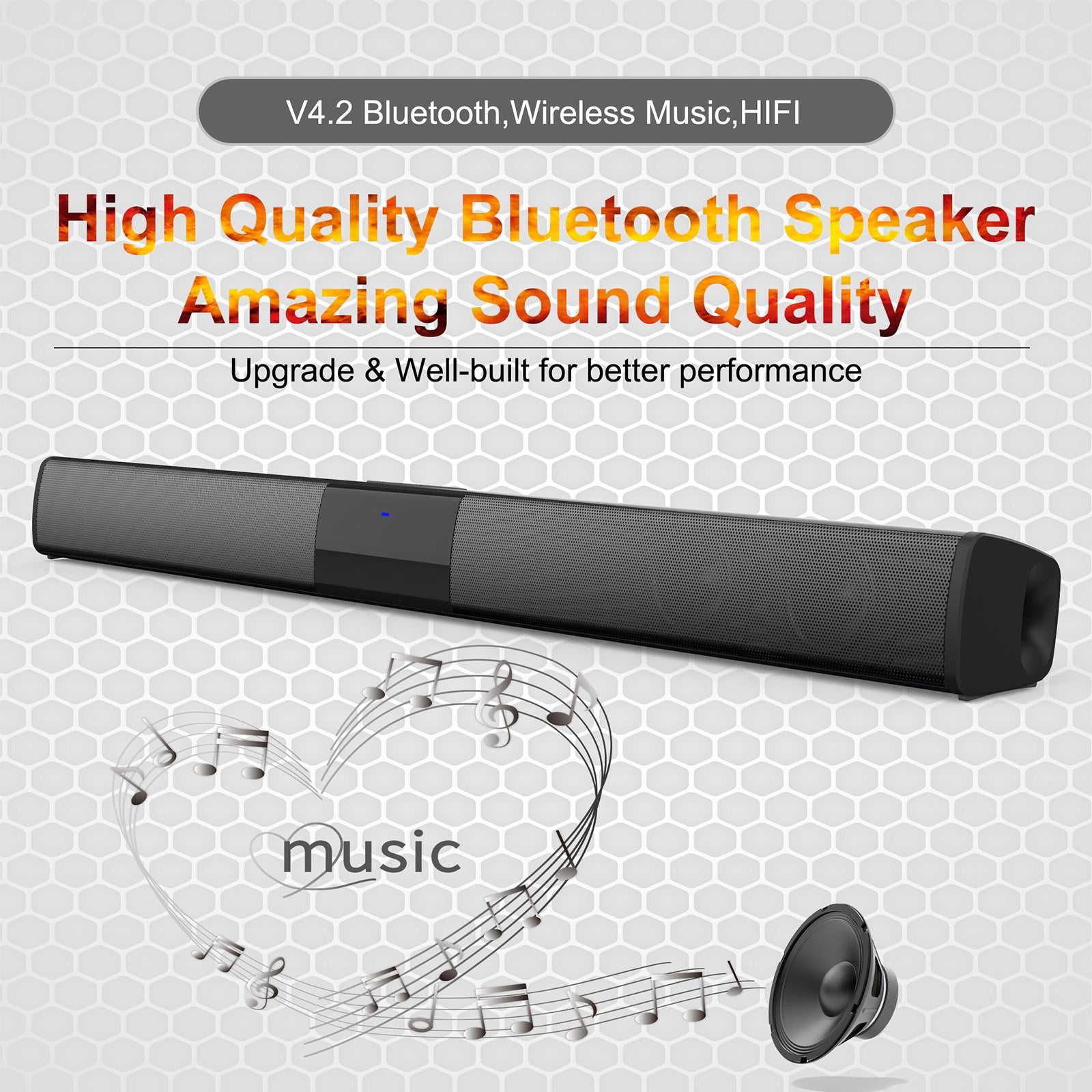 Portable Wireless Sound Bar System – 4 Speaker Subwoofer for TV Home Theater