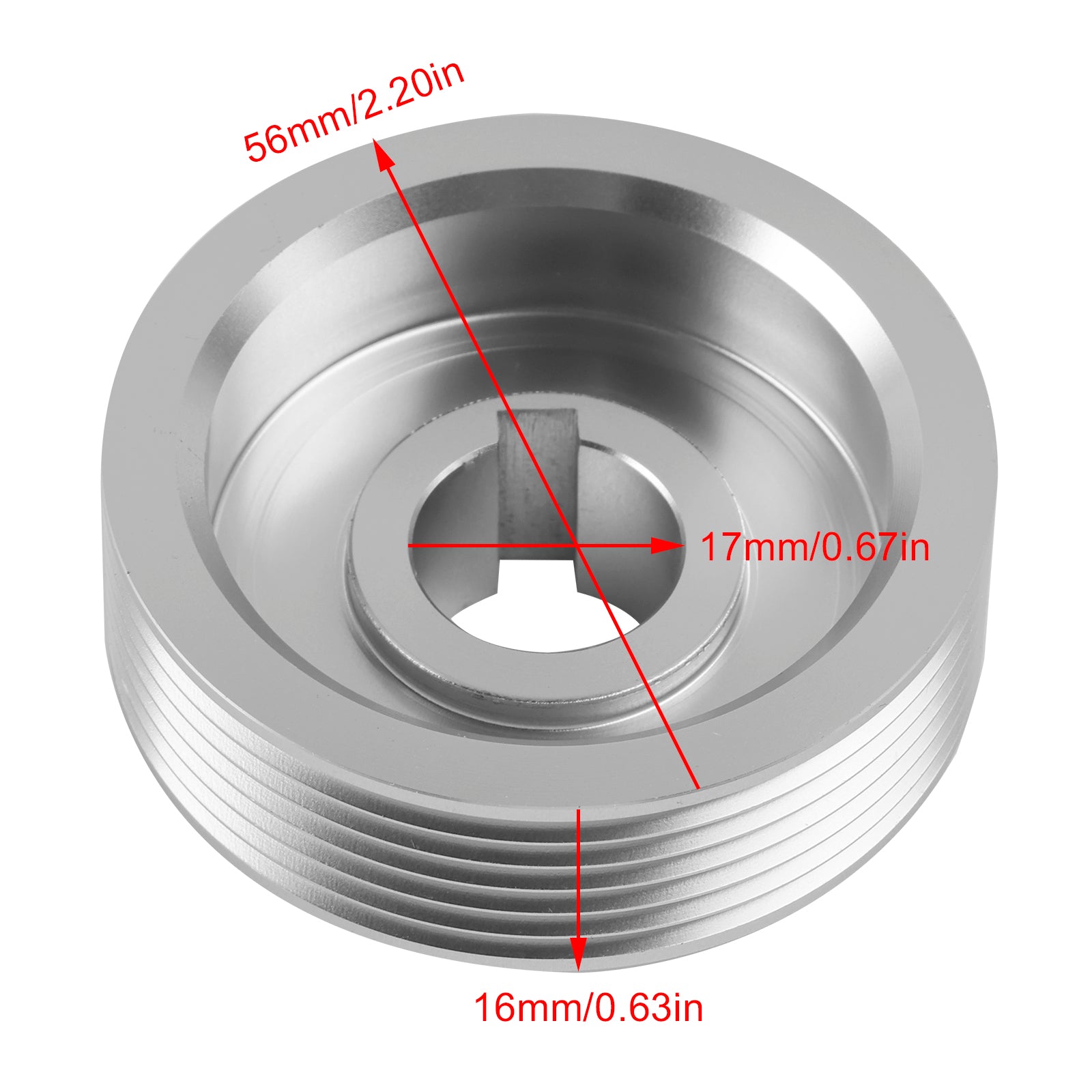 Keyed Pulley for Delta 22-560, 22-580 & TP400LS Planers, 56mm OD, 17mm Bore