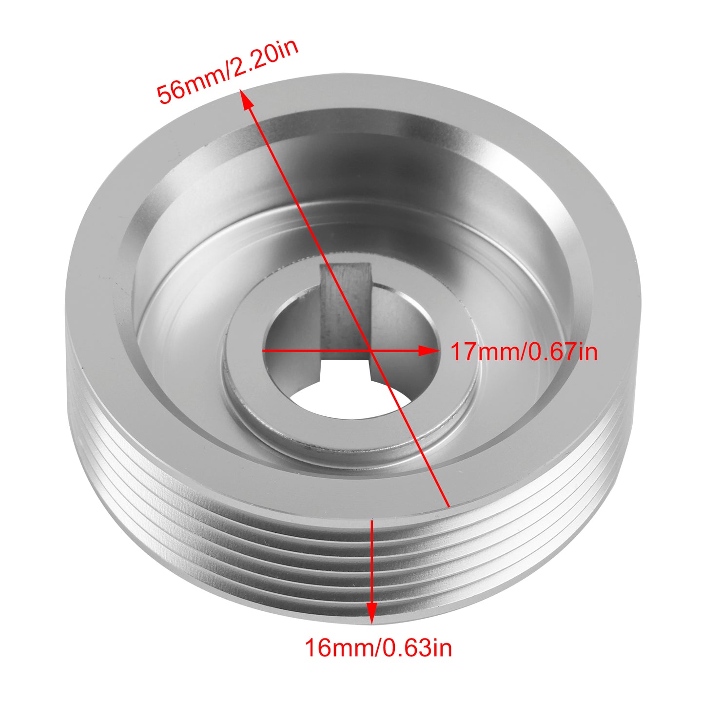 Keyed Pulley for Delta 22-560, 22-580 & TP400LS Planers, 56mm OD, 17mm Bore