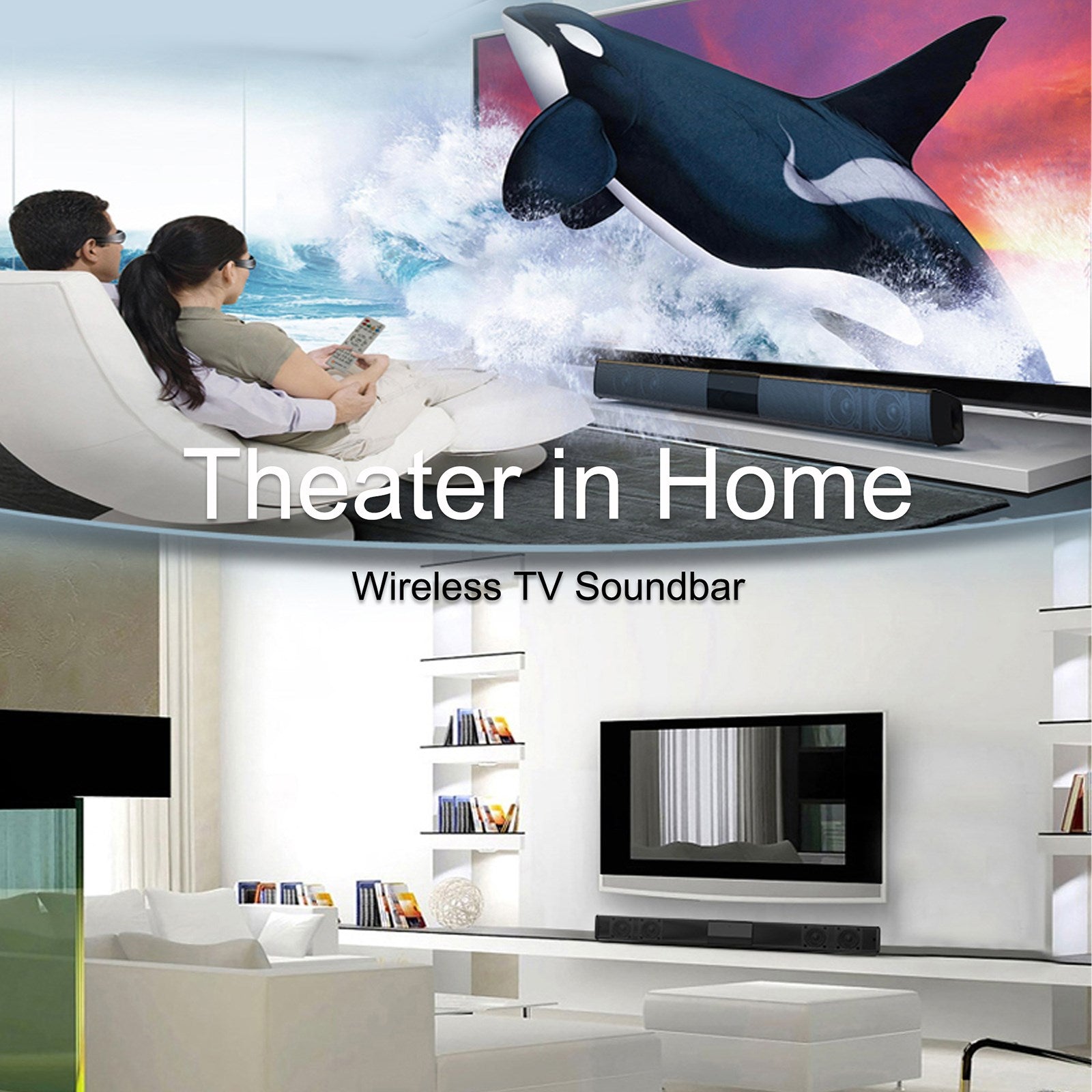 Portable Wireless Sound Bar System – 4 Speaker Subwoofer for TV Home Theater
