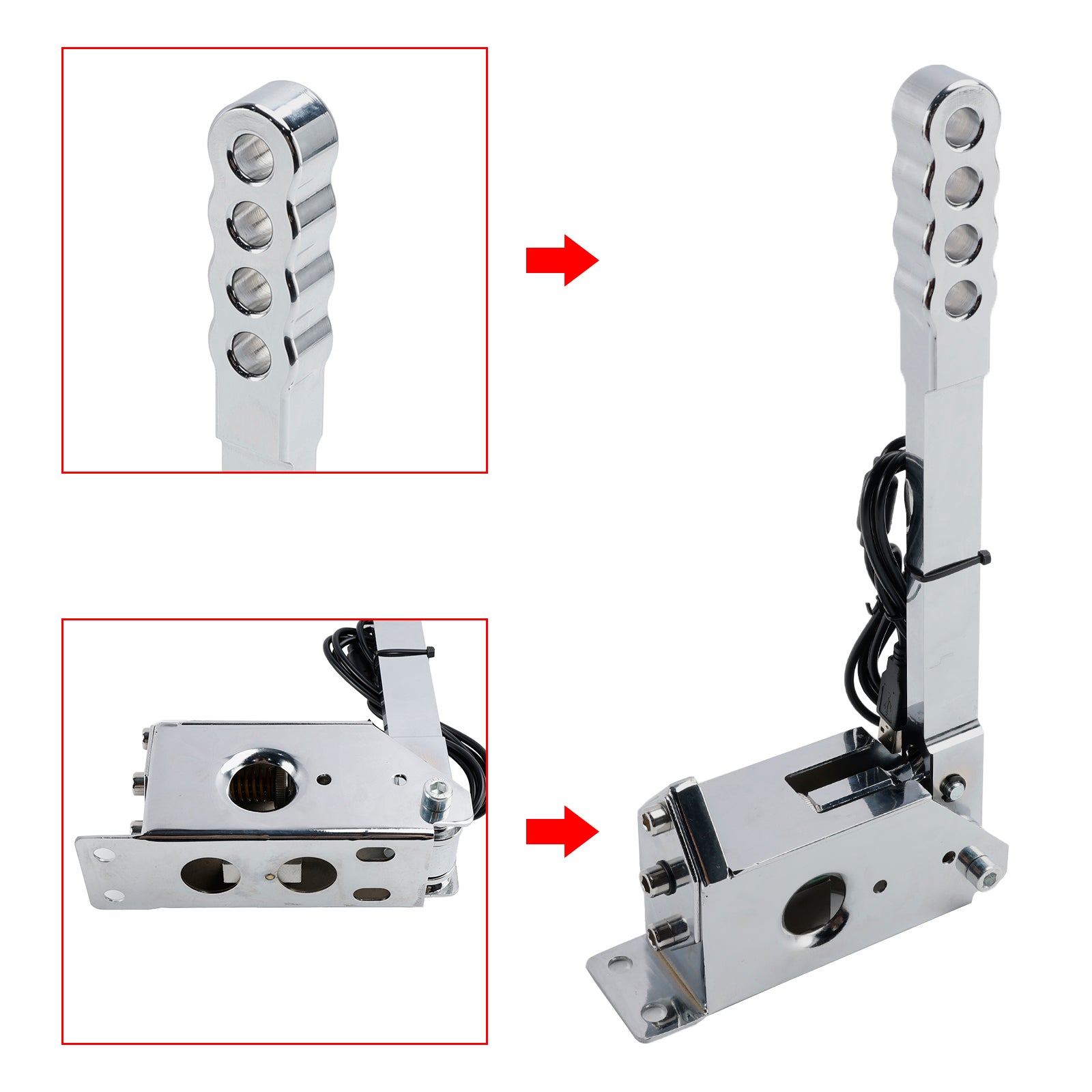 14Bit SIM USB Handbrake For Assetto PC Racing Games G25/G27/G29/T300/T500 Silver
