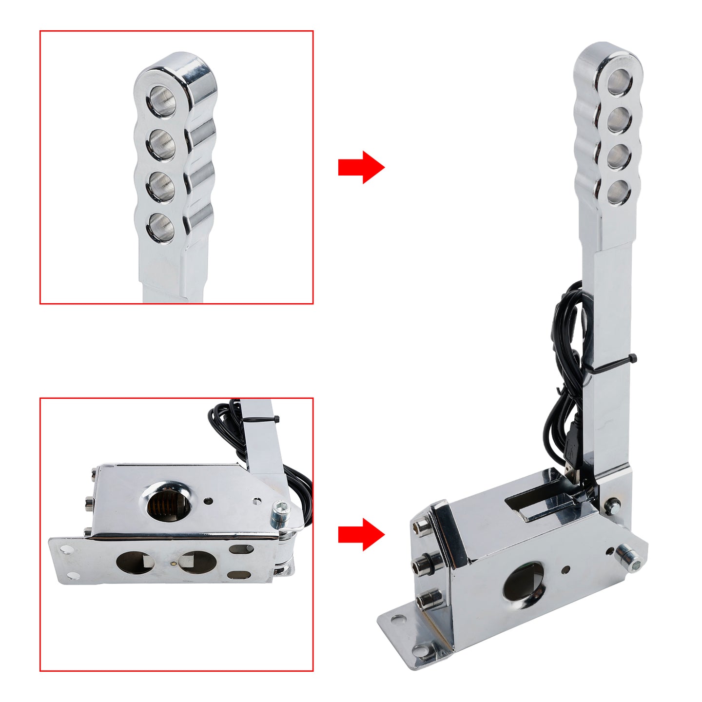 14Bit SIM USB Handbrake For Assetto PC Racing Games G25/G27/G29/T300/T500 Silver