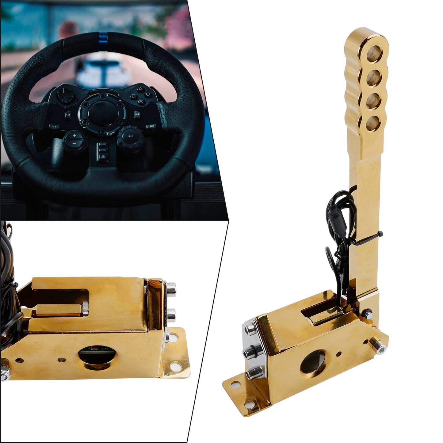 14Bit SIM USB Handbrake For Assetto PC Racing Games G25/G27/G29/T300/T500 Gold