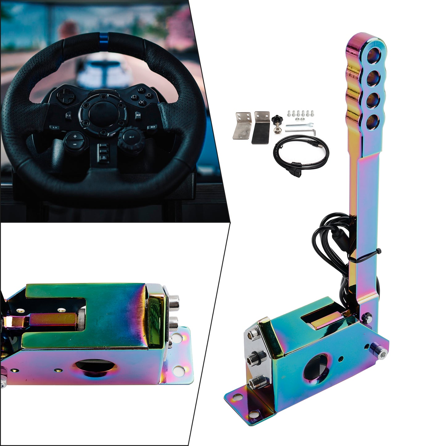 14Bit SIM USB Handbrake For Assetto PC Racing Games G25/G27/G29/T300 Neo Chrome