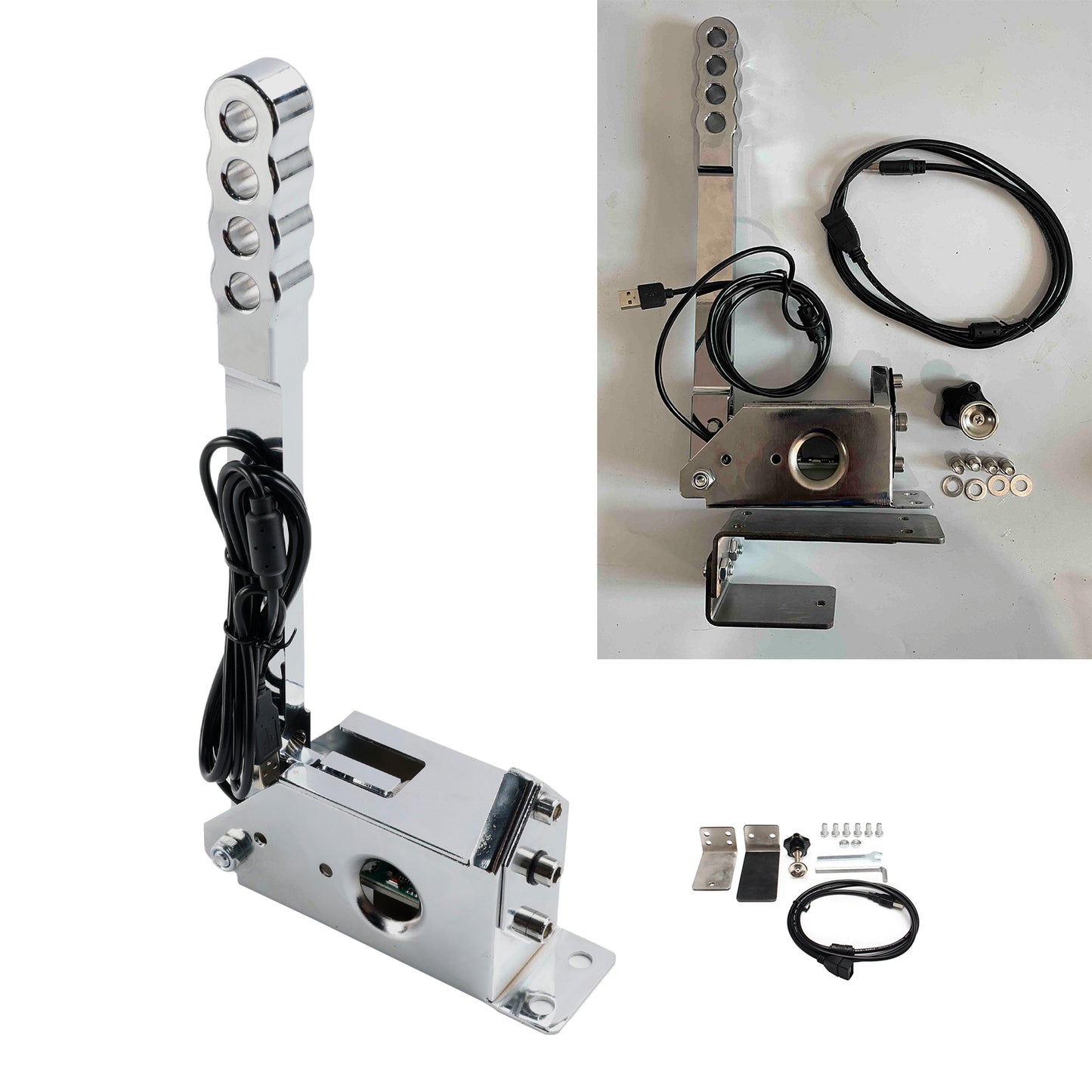 14Bit SIM USB Handbrake For Assetto PC Racing Games G25/G27/G29/T300/T500 Silver