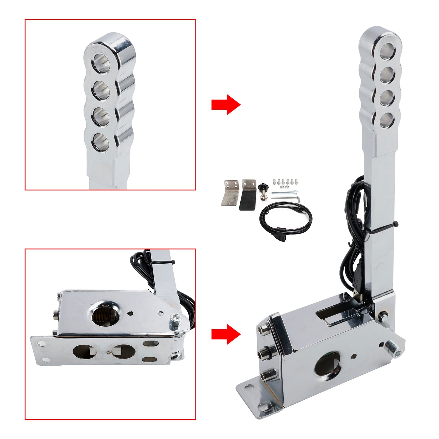 14Bit SIM USB Handbrake For Assetto PC Racing Games G25/G27/G29/T300/T500 Silver