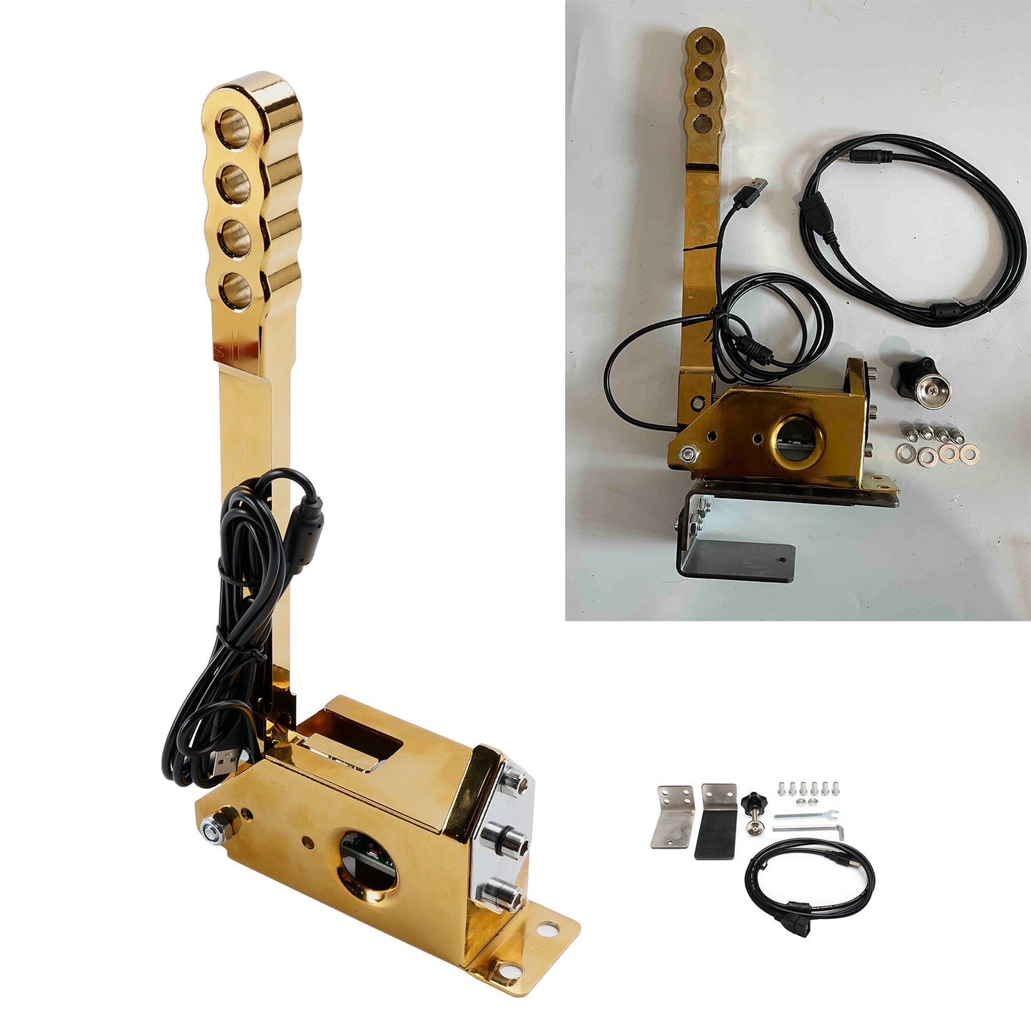 14Bit SIM USB Handbrake For Assetto PC Racing Games G25/G27/G29/T300/T500 Gold