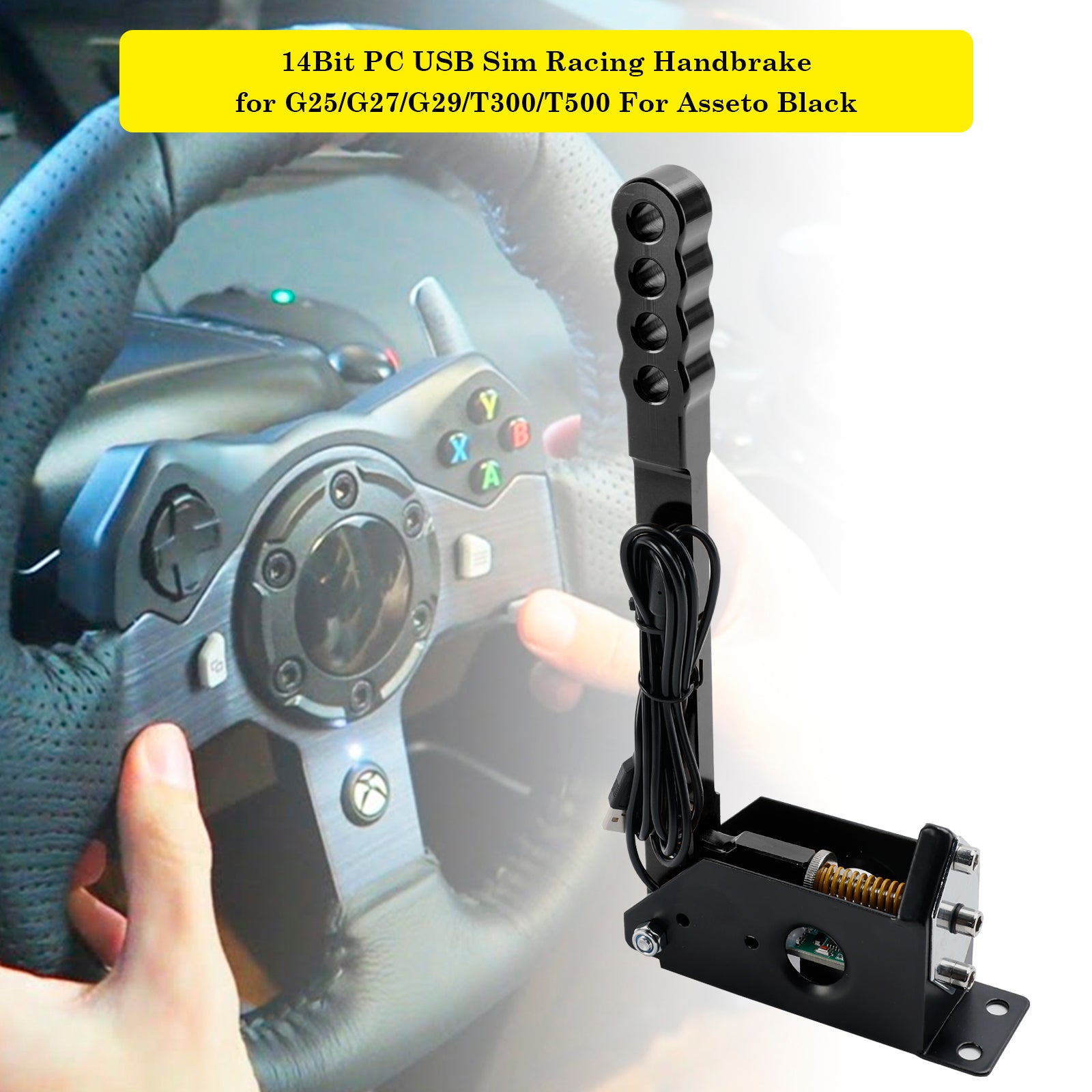 14Bit PC USB Sim Racing Handbrake for G25/G27/G29/T300/T500 For Asseto Black