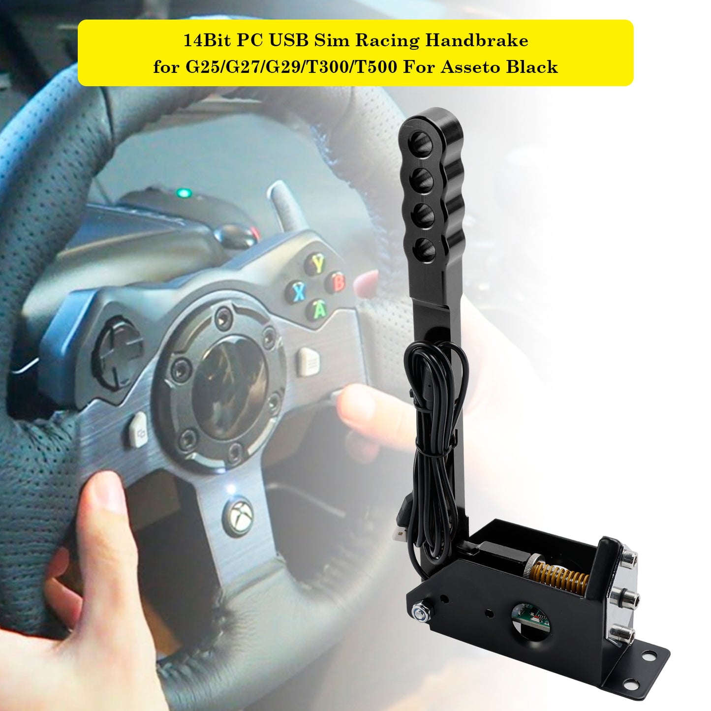 14Bit PC USB Sim Racing Handbrake for G25/G27/G29/T300/T500 For Asseto Black