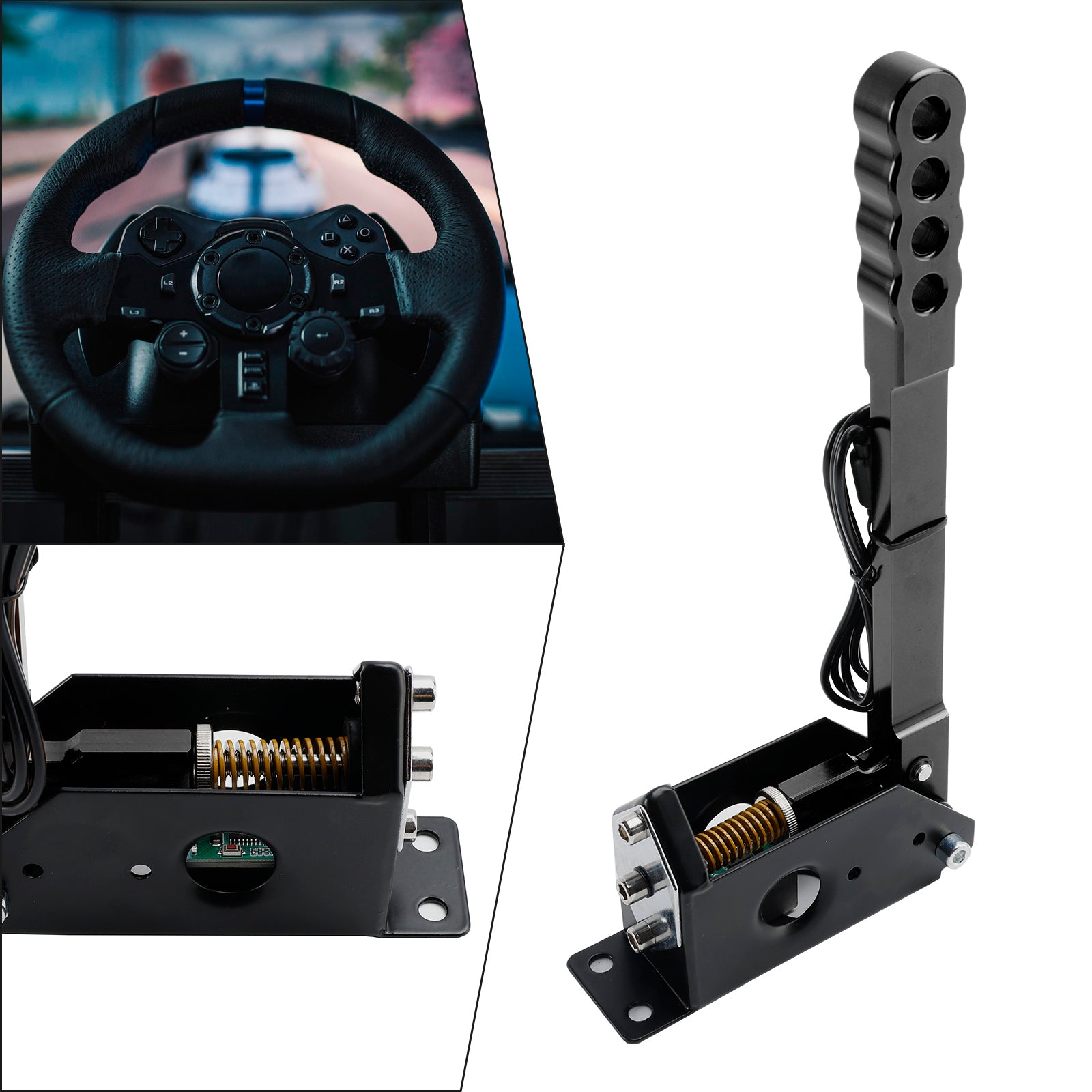 14Bit PC USB Sim Racing Handbrake for G25/G27/G29/T300/T500 For Asseto Black