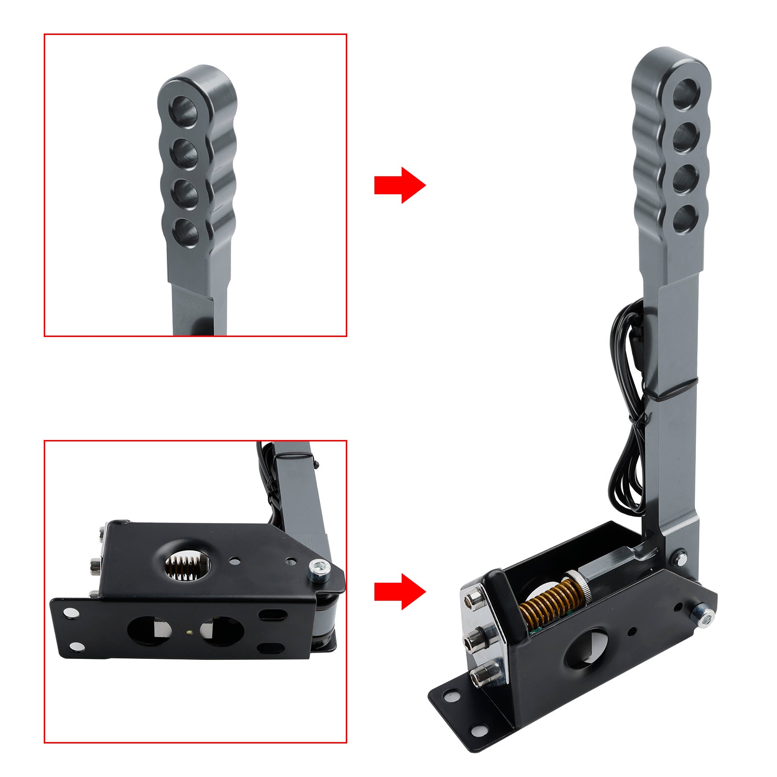 14Bit PC USB Sim Racing Handbrake for G25/G27/G29/T300/T500 For Asseto Silver