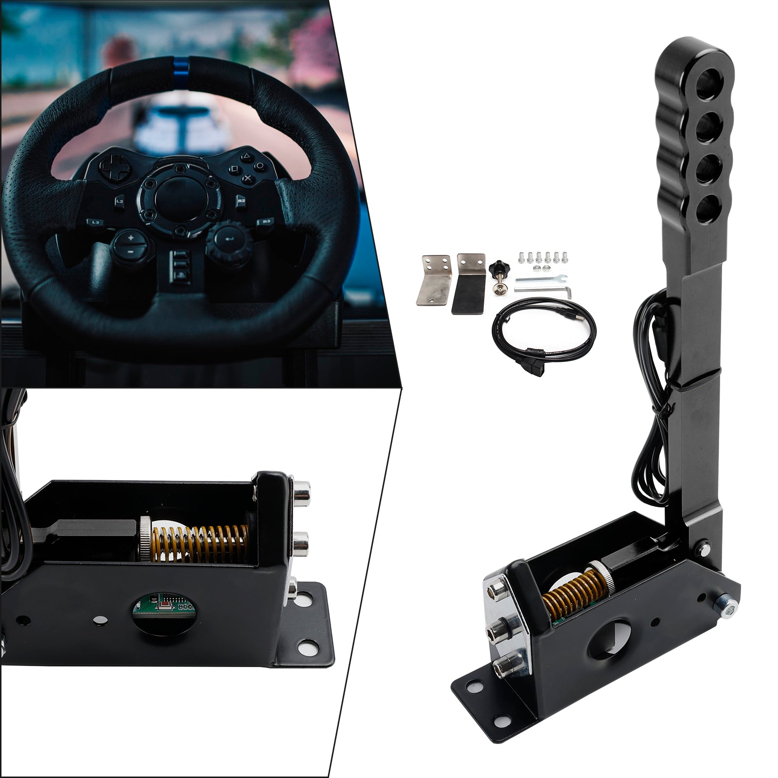 14Bit PC USB Sim Racing Handbrake w clamp for G25/G27/G29/T300/T500 For Asseto