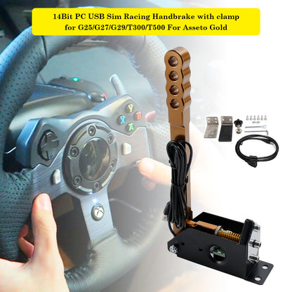 14Bit PC USB Sim Racing Handbrake w clamp for G25/G27/G29/T300/T500 For Asseto