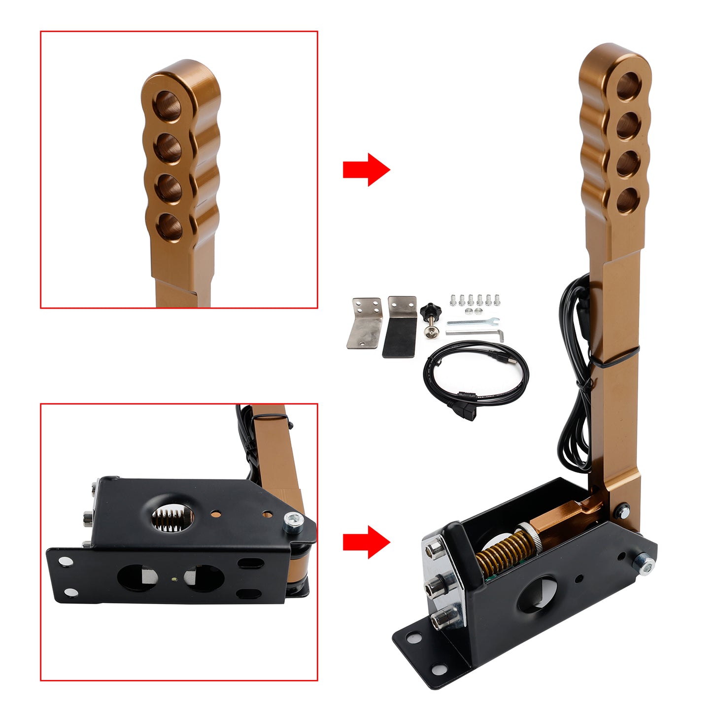 14Bit PC USB Sim Racing Handbrake w clamp for G25/G27/G29/T300/T500 For Asseto