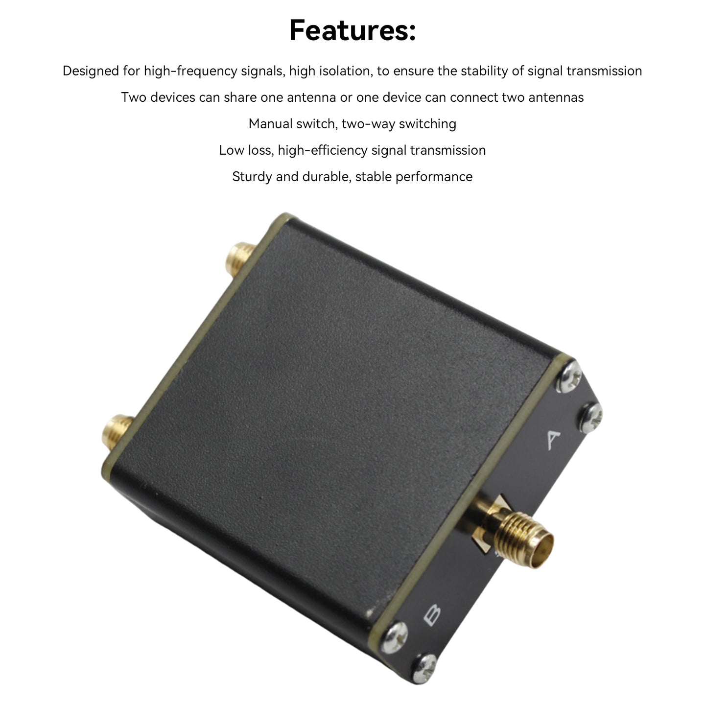 10W 1-to-2 Antenna Switch RF Switch High-Frequency Switch Manual Switch DC500MHz