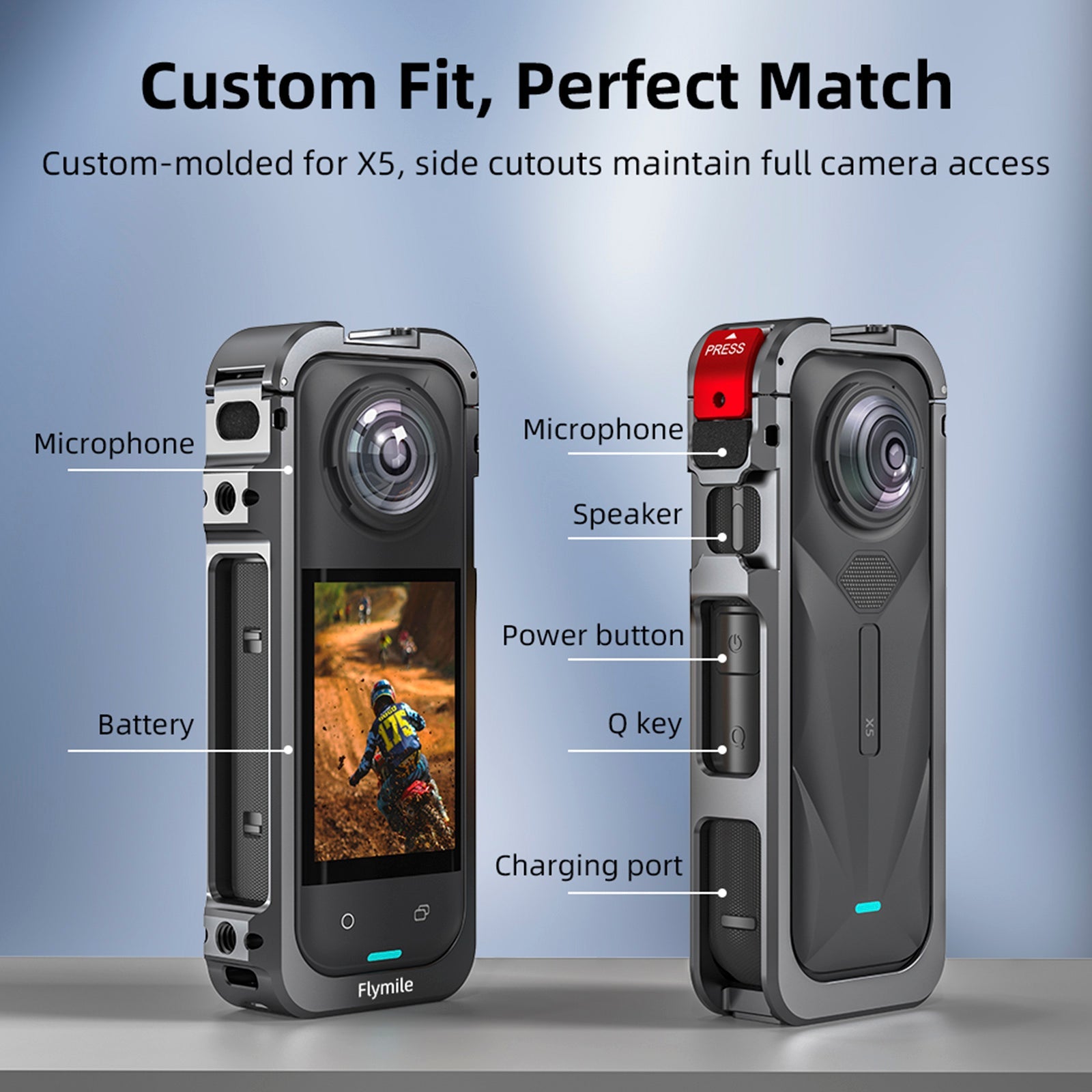Utility Frame Case Cage for Insta360 X5 Protective Case Quick Release Adapter