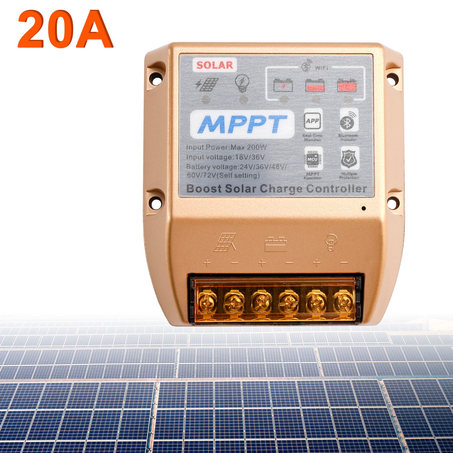 10A/20A/30A Boost MPPT Solar Controller 24-72V Solar Electric Vehicle Charging