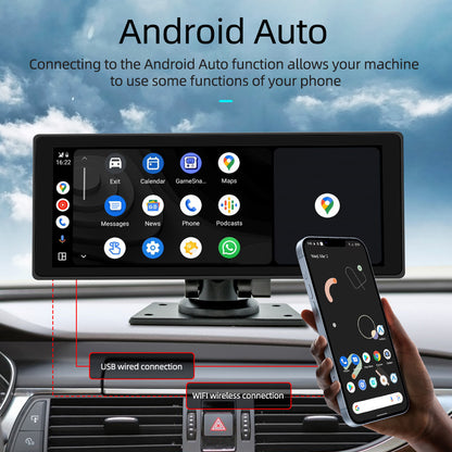 10.26inch Wireless Carplay Bluetooth Radio FM Car MP5 Player AHD Recorder Camera
