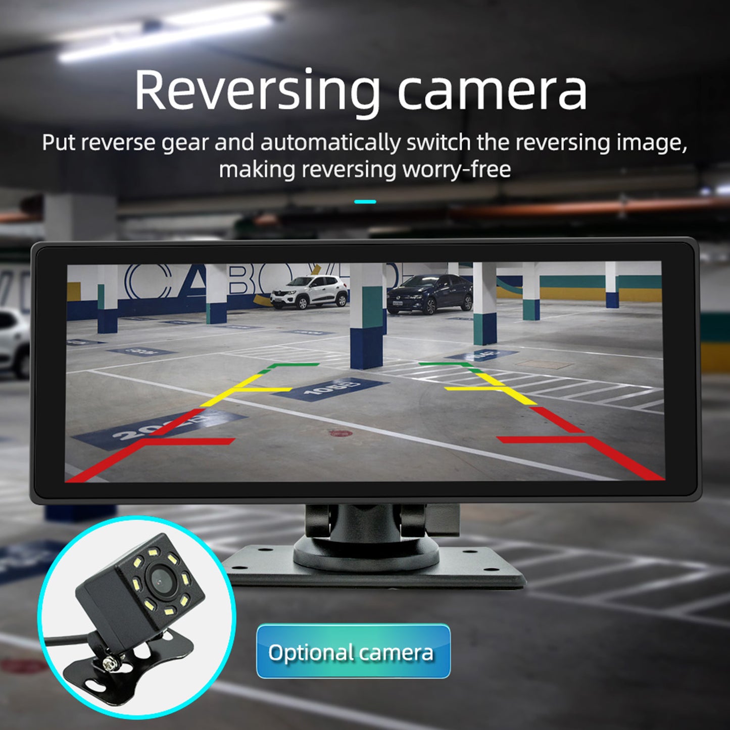 10.26inch Wireless Carplay Bluetooth Radio FM Car MP5 Player AHD Recorder Camera