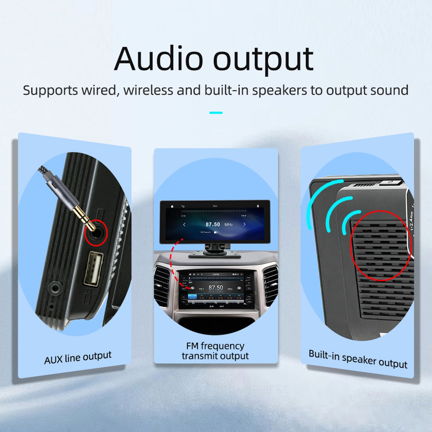 10.26inch Wireless Carplay Bluetooth Radio FM Car MP5 Player AHD Recorder Camera