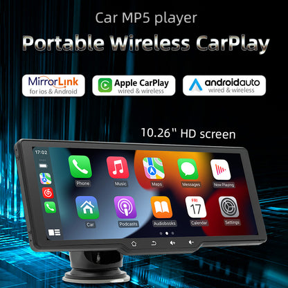 10.26inch HD Screen Portable Wireless Carplay Car Bluetooth MP5 Player 4 LED Camera