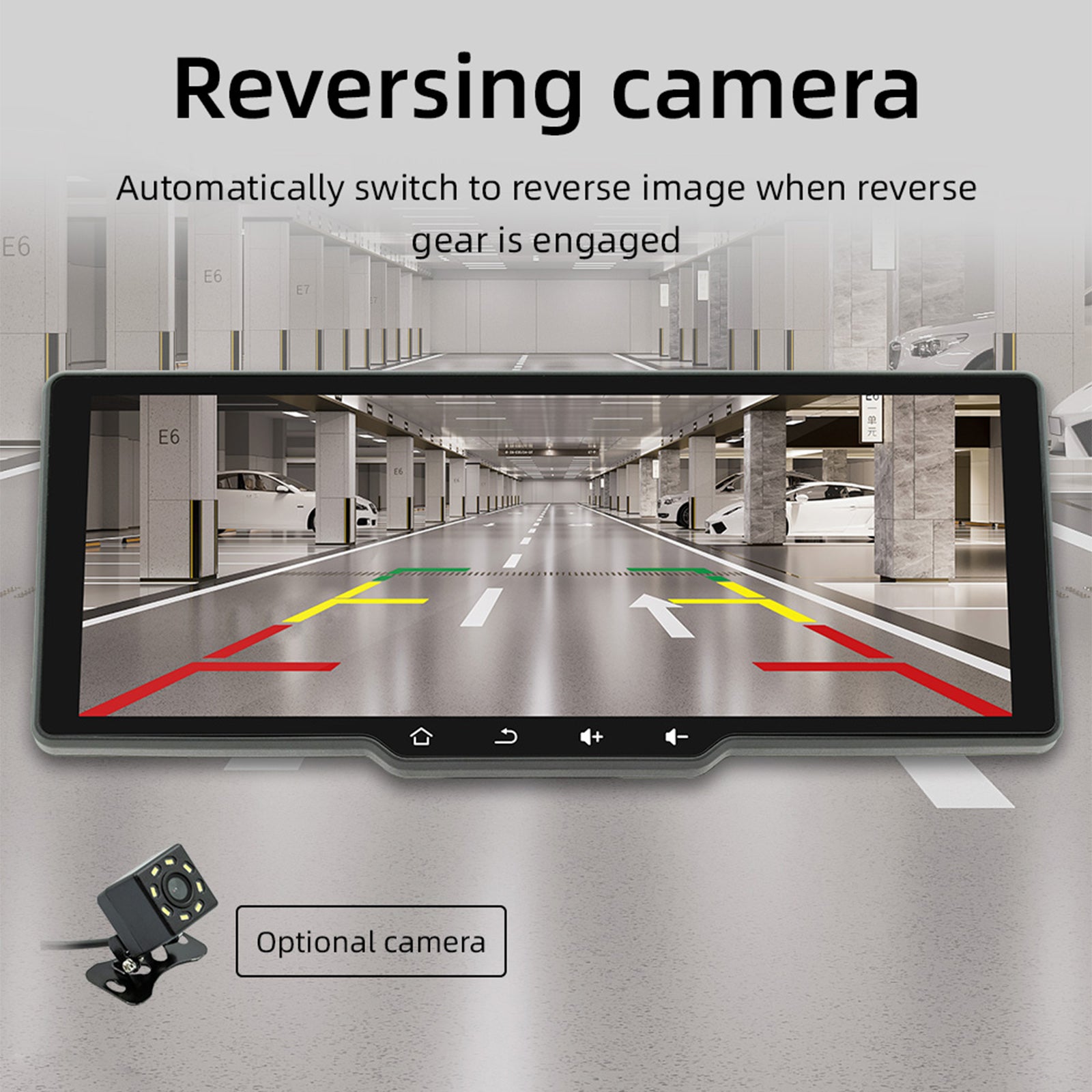 10.26inch HD Screen Portable Wireless Carplay Car Bluetooth MP5 Player 4 LED Camera