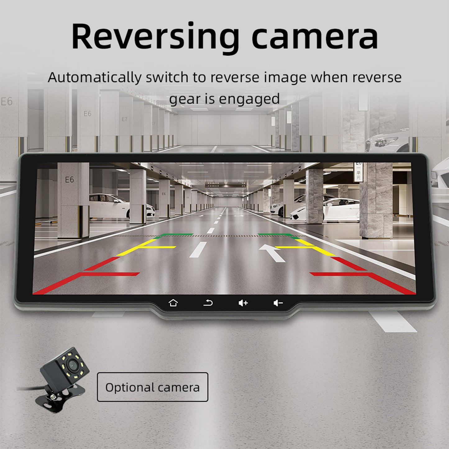 10.26inch HD Screen Portable Wireless Carplay Car Bluetooth MP5 Player 4 LED Camera