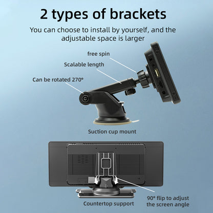 10.26inch HD Screen Portable Wireless Carplay Car Bluetooth MP5 Player 4 LED Camera