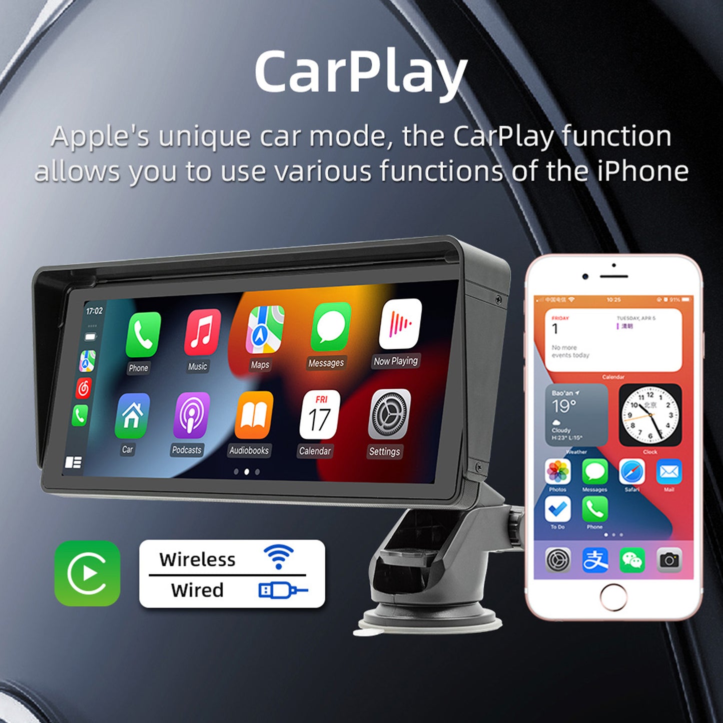 10.26inch Car MP5 Player Bluetooth Car FM Transmitter Wireless Carplay 4 LED Camera