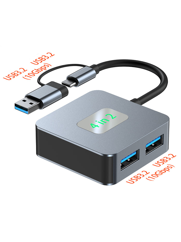 4 in 2 Type-C + USB to USB3.2*4 Interface Hub Adapter Dock for MacBook iPad Pro (Copy)