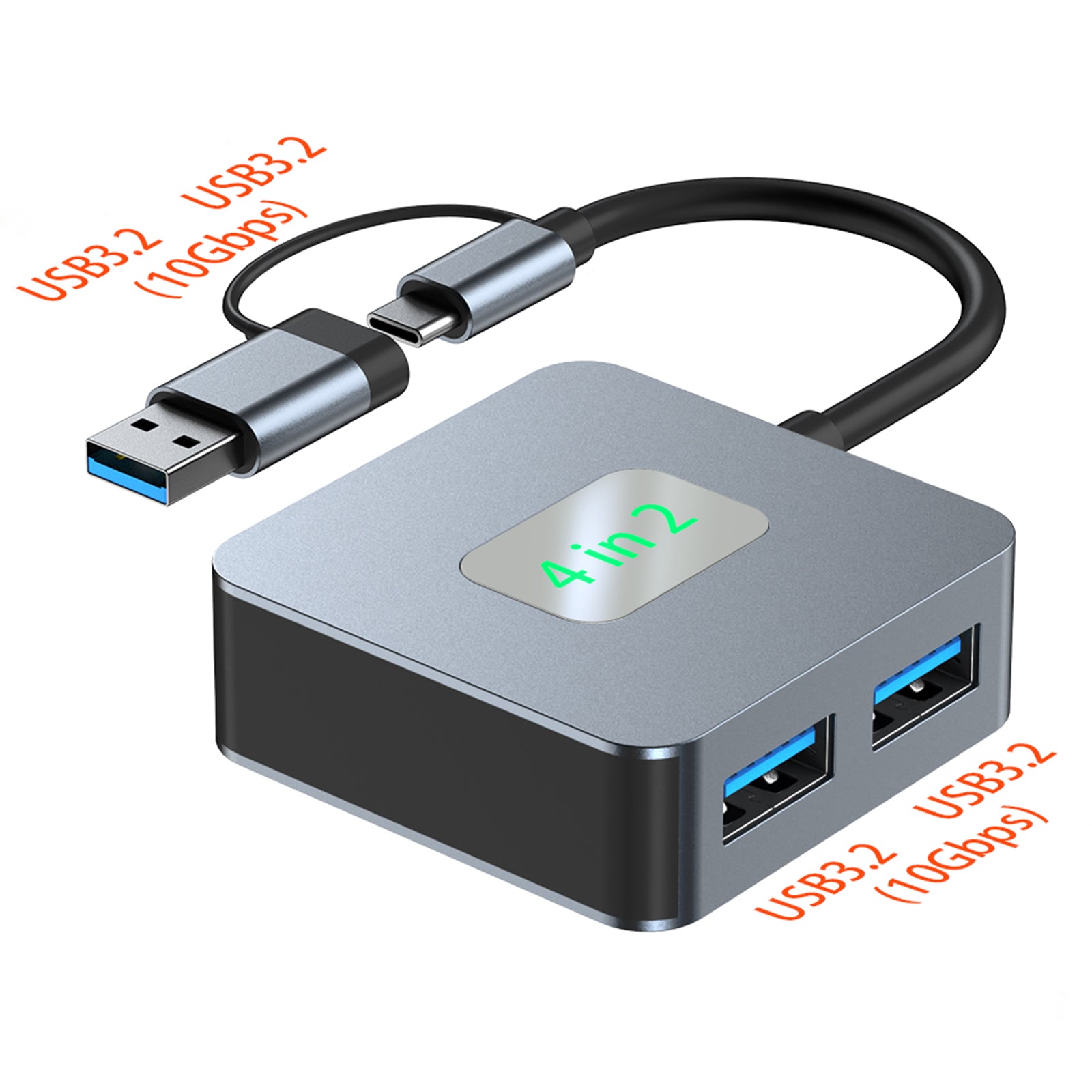 4 in 2 Type-C + USB to USB3.2*4 Interface Hub Adapter Dock for MacBook iPad Pro (Copy)