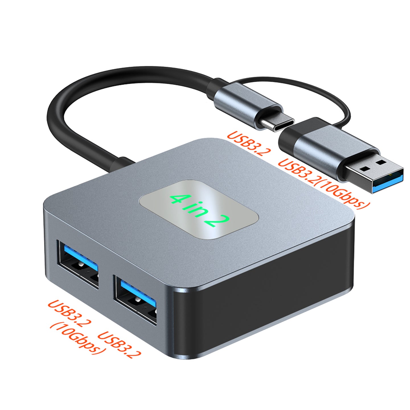 4 in 2 Type-C + USB to USB3.2*4 Interface Hub Adapter Dock for MacBook iPad Pro (Copy)