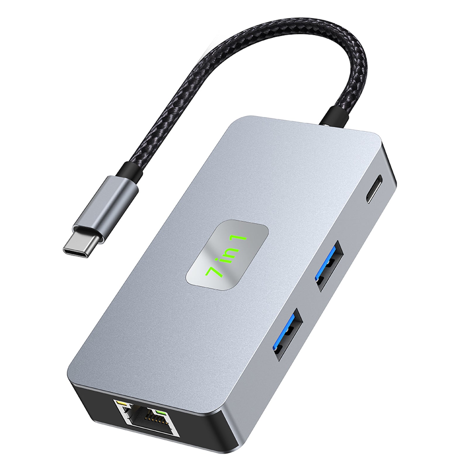 7 in 1 TYPE-CtoRJ45 2.5G 10G USB3.2 HDMI PD100W SD TF Interface Hub Adapter Dock (Copy)