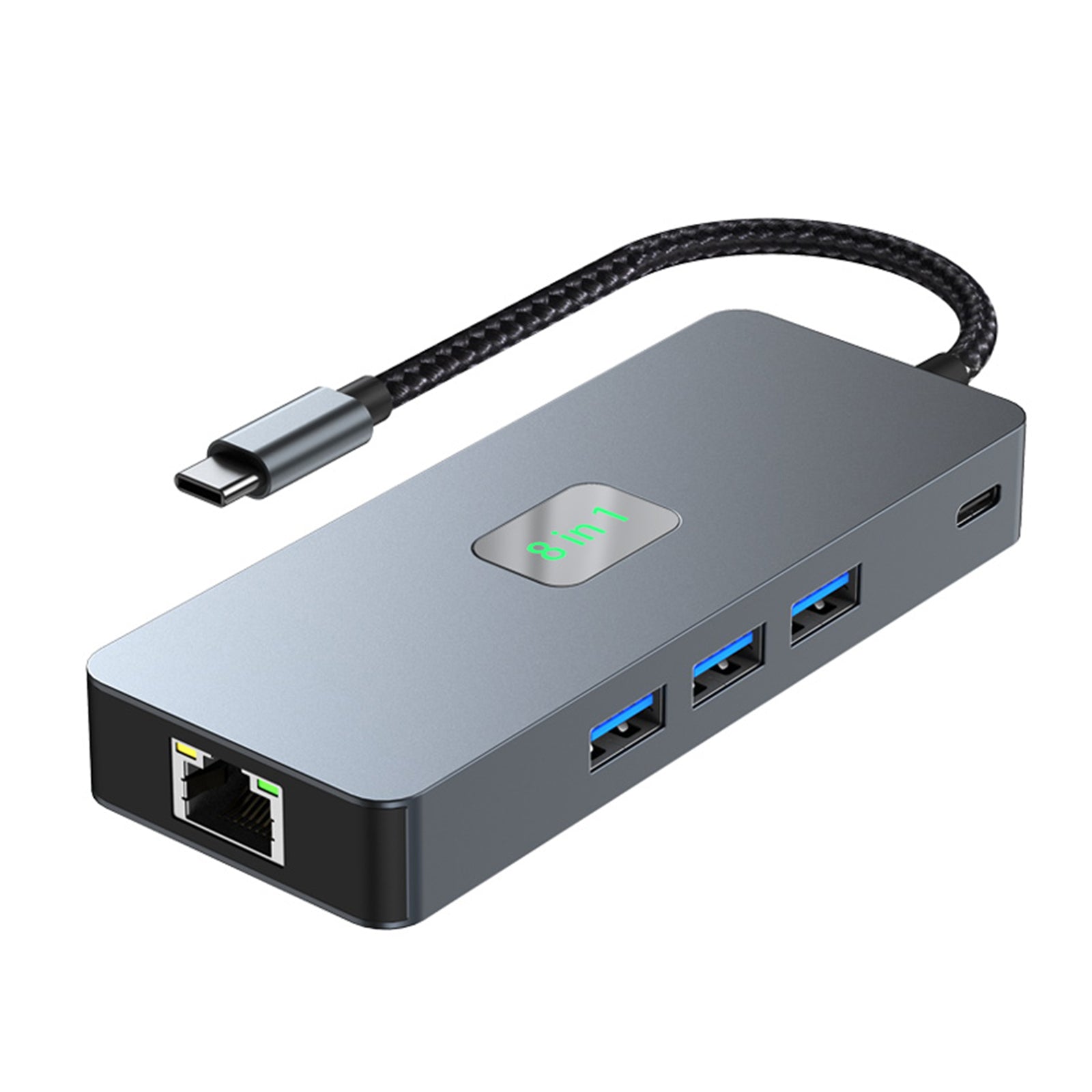 8 in 1 TYPE-C to RJ45 Gigabit USB 3.0 HDMI DP PD100W Interface Hub Adapter Dock (Copy)