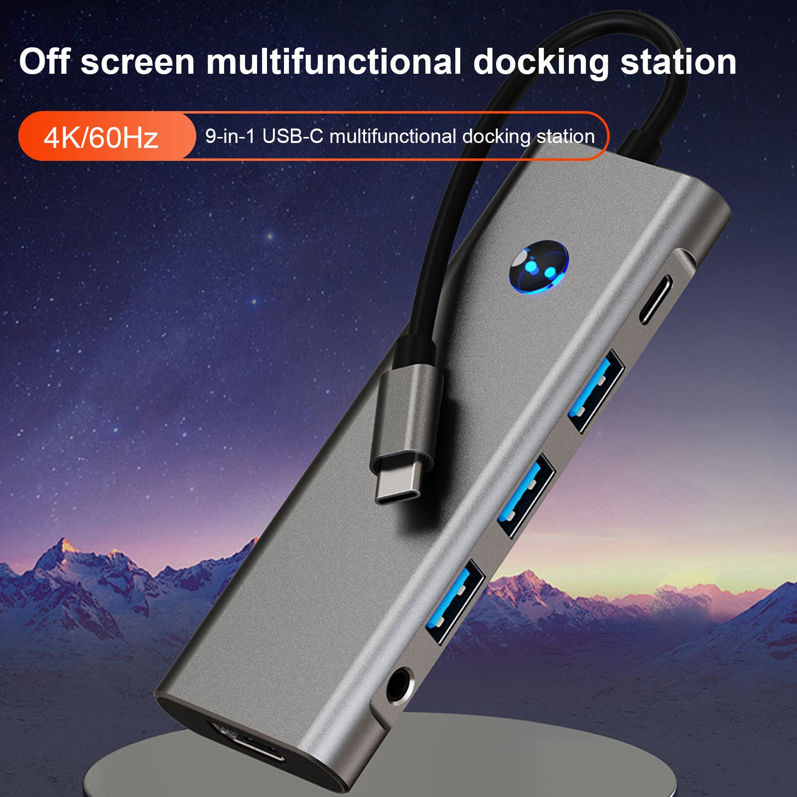 9 in 1 TYPE-C+USB3.0 USB2.0 HDMI SD/TF PD100W Audio Data Interface Hub Adapter (Copy)