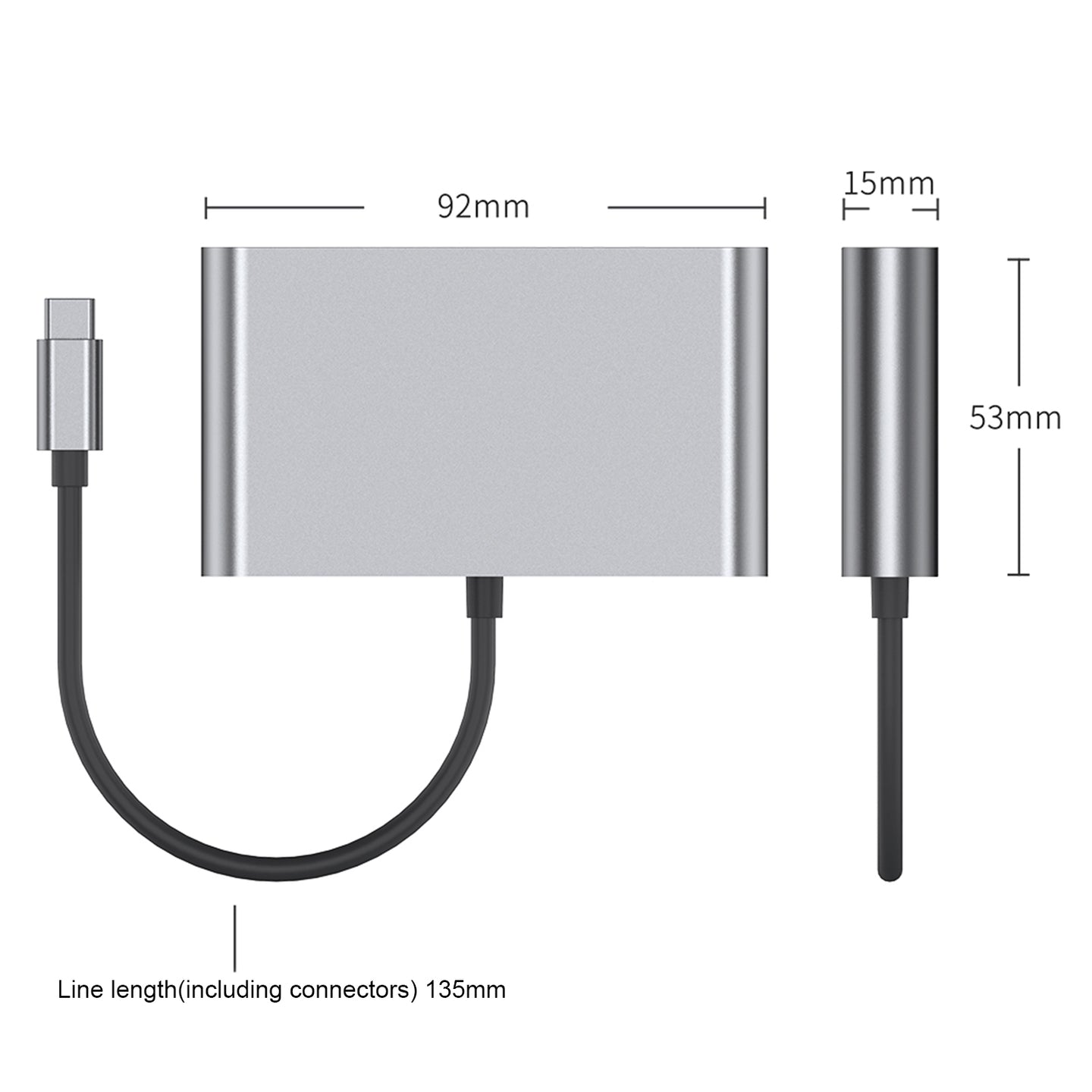 4 in 1 Docking Station TYPE-C to RJ45 100M HDMI USB3.0 PD Interface Hub Adapter