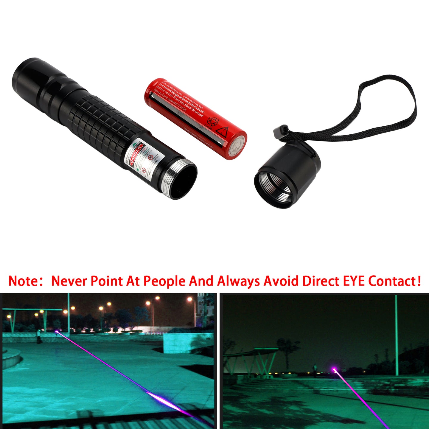Tactical 5mw 405nm Blue Purple 18650 Laser Pointer Pen Visible Beam Light Lazer