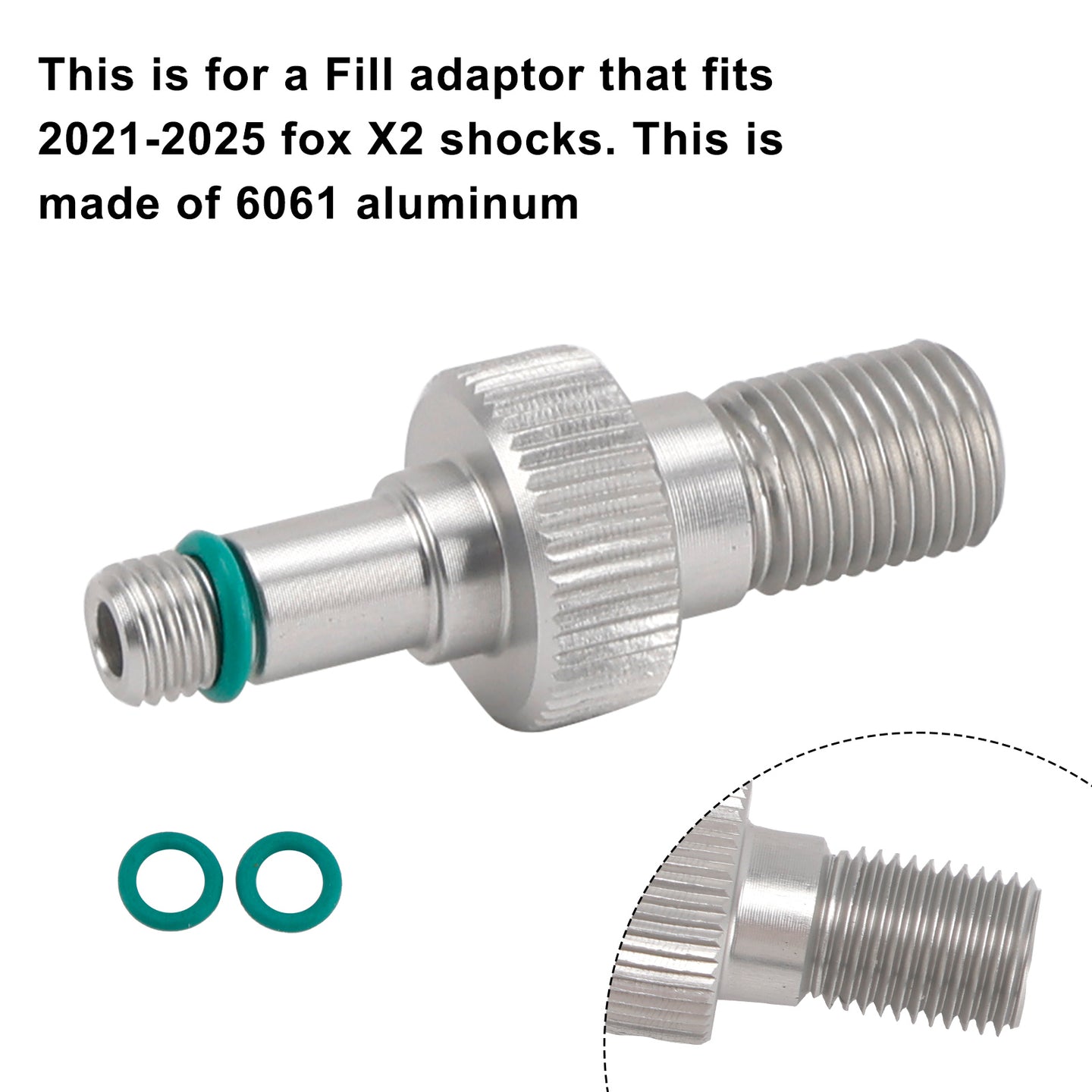 Air Fill Adaptor- clone of fox #803-01-826-Rezi end For Fox X2/DHX2 2021-2025