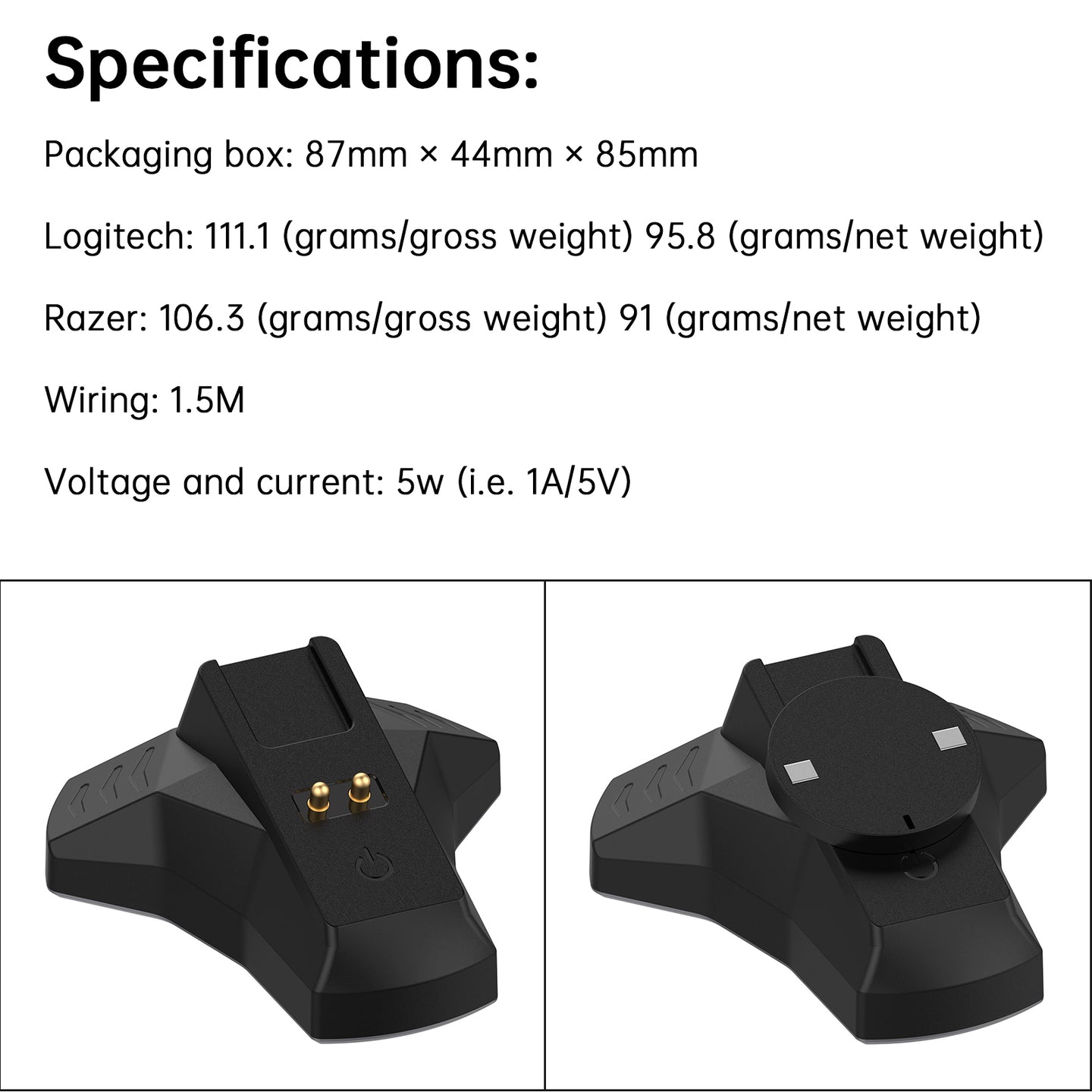Wireless Mouse Charging Base Dock Stand for Logitech G903 GPW 3/4 Razer V2pro