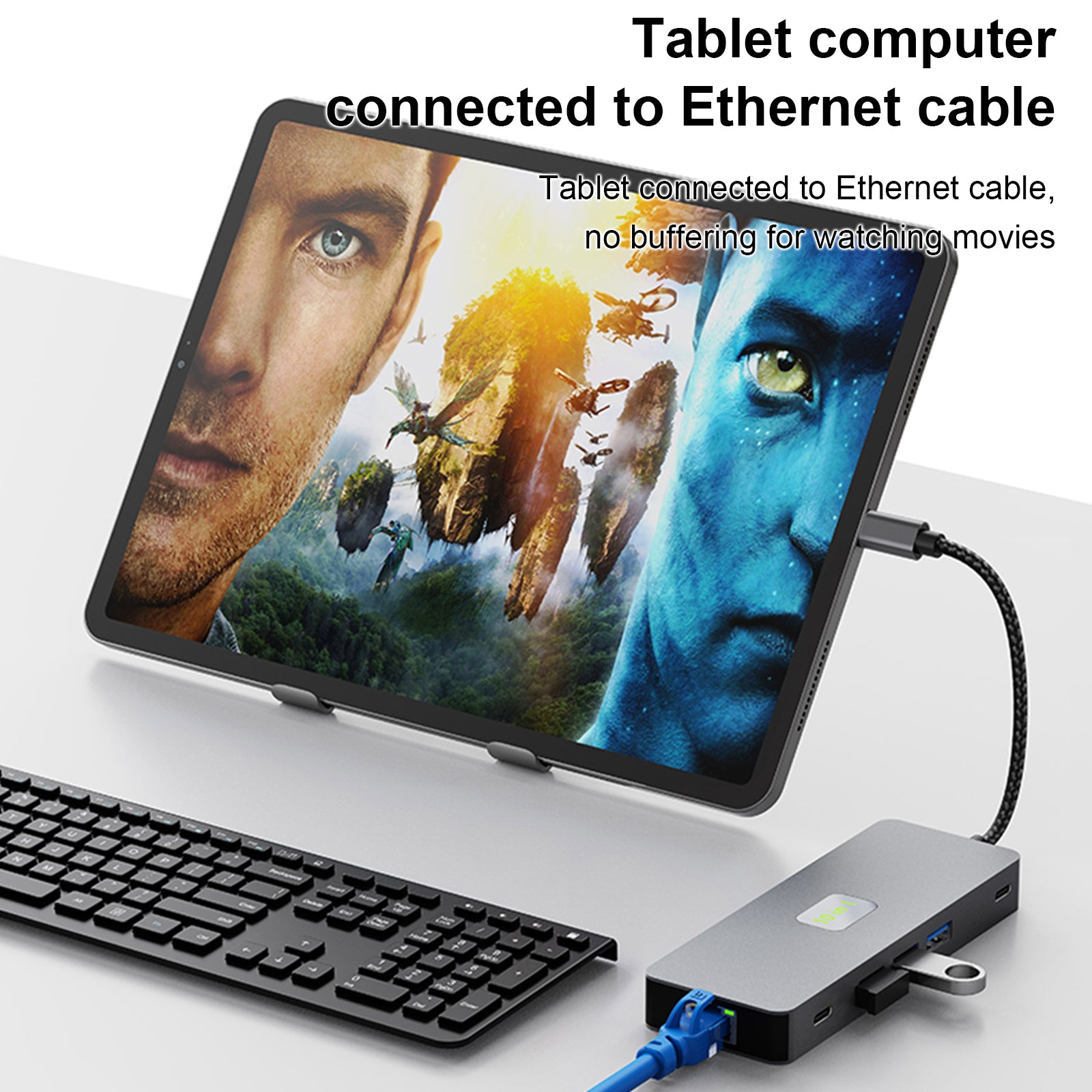 10 in 1 TYPE-C to RJ45  Gigabit USB 3.0  HDMI SD/TF PD100W USB-C Data Interface